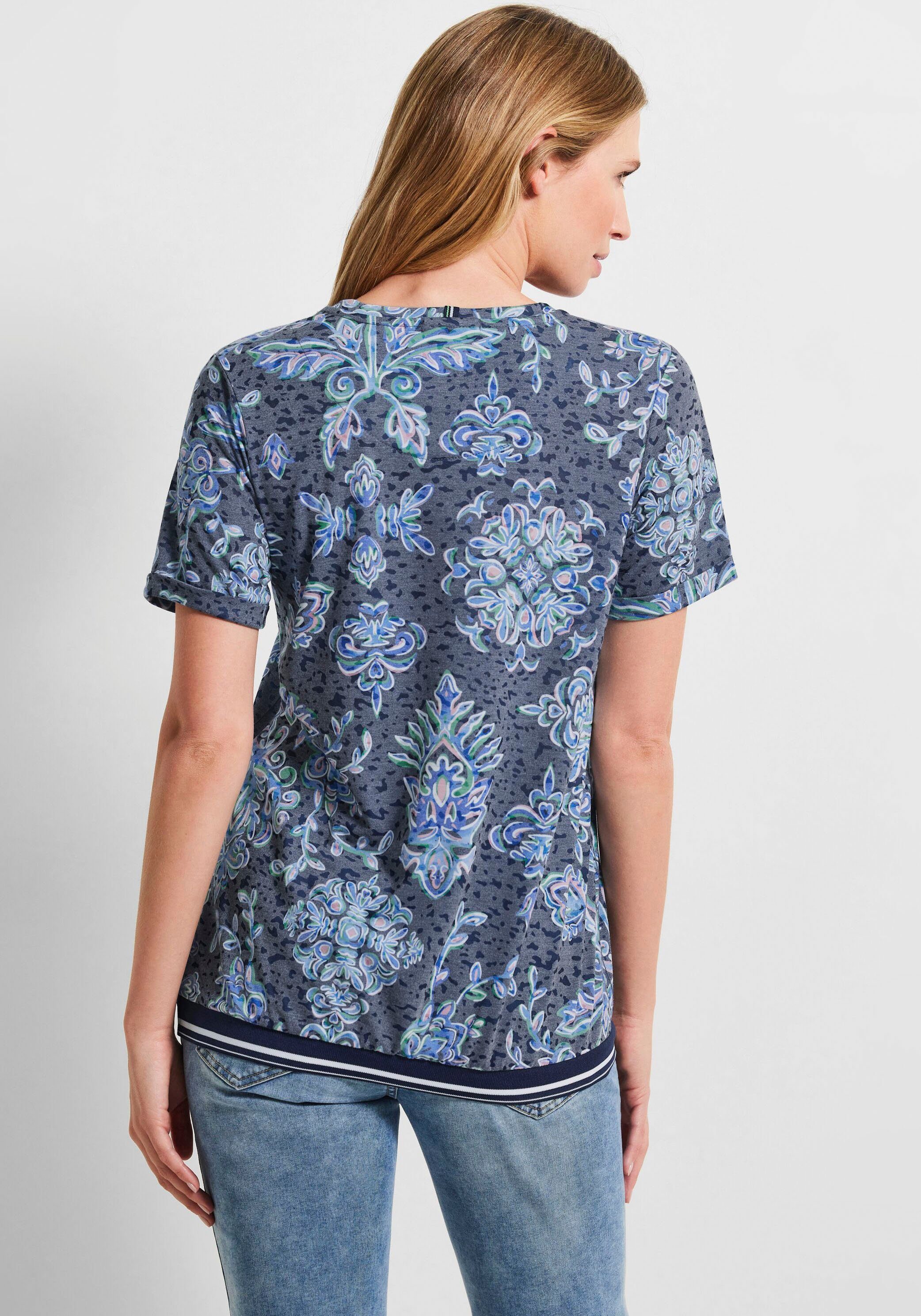 einem blue Cecil deep angesagten Burn Look Out in Print-Shirt