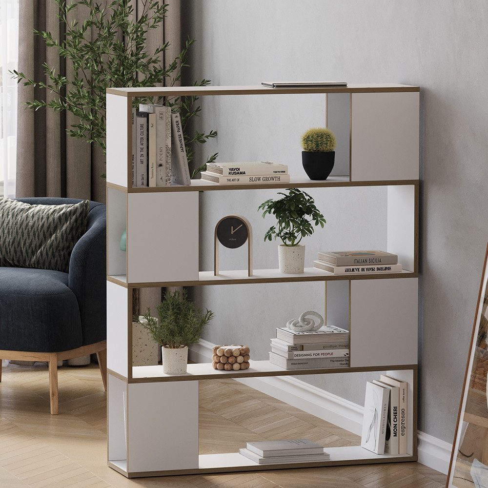 Vicco Raumteiler Eneos, Weiß/Eiche, 100 x 124.5 cm günstig online kaufen