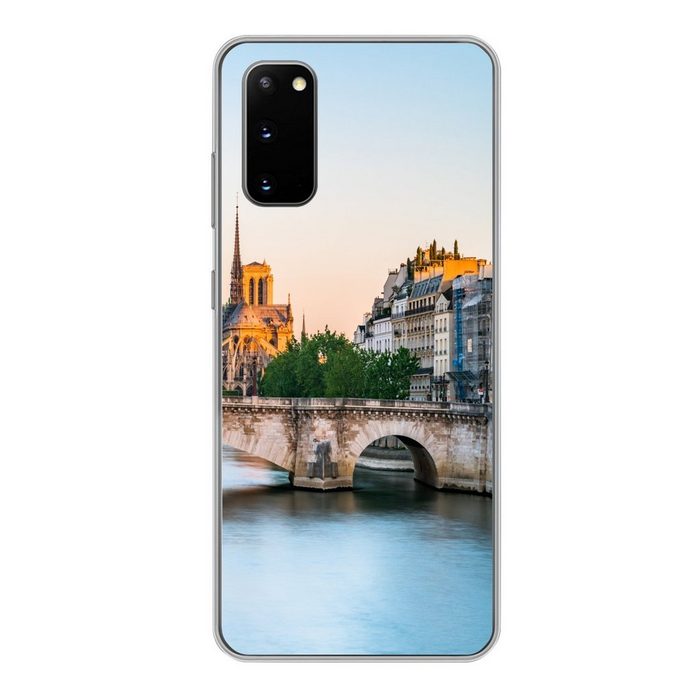 MuchoWow Handyhülle Paris - Brücke - Wasser Phone Case Handyhülle Samsung Galaxy S20 Silikon Schutzhülle