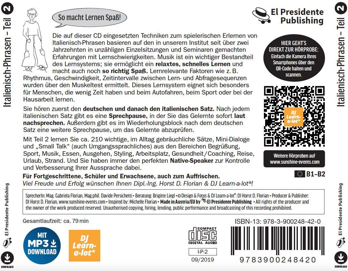 Hörspiel-CD Italienisch-Phrasen spielerisch erlernt. Tl.2, 1 Audio-CD (mit Mögl...
