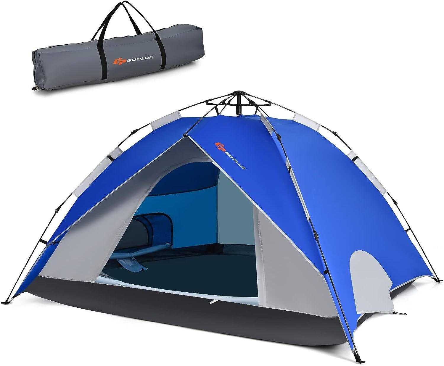 KOMFOTTEU Wurfzelt Pop & Reißverschluss Campingzelt, Personen: Tragetasche Up & 4, Netzfenster mit