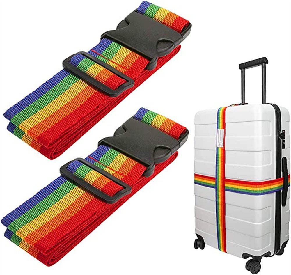 Atäsi Koffergurt Gepäckgurt Koffergurt Kofferband Koffer Gepäckgurte Regenbogenfarbe, (2-tlg)