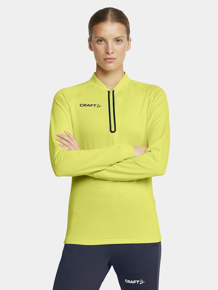 Craft Langarmshirt Extend Halfzip (hohe Bewegungsfreiheit, bequeme Passform) gelb Damen