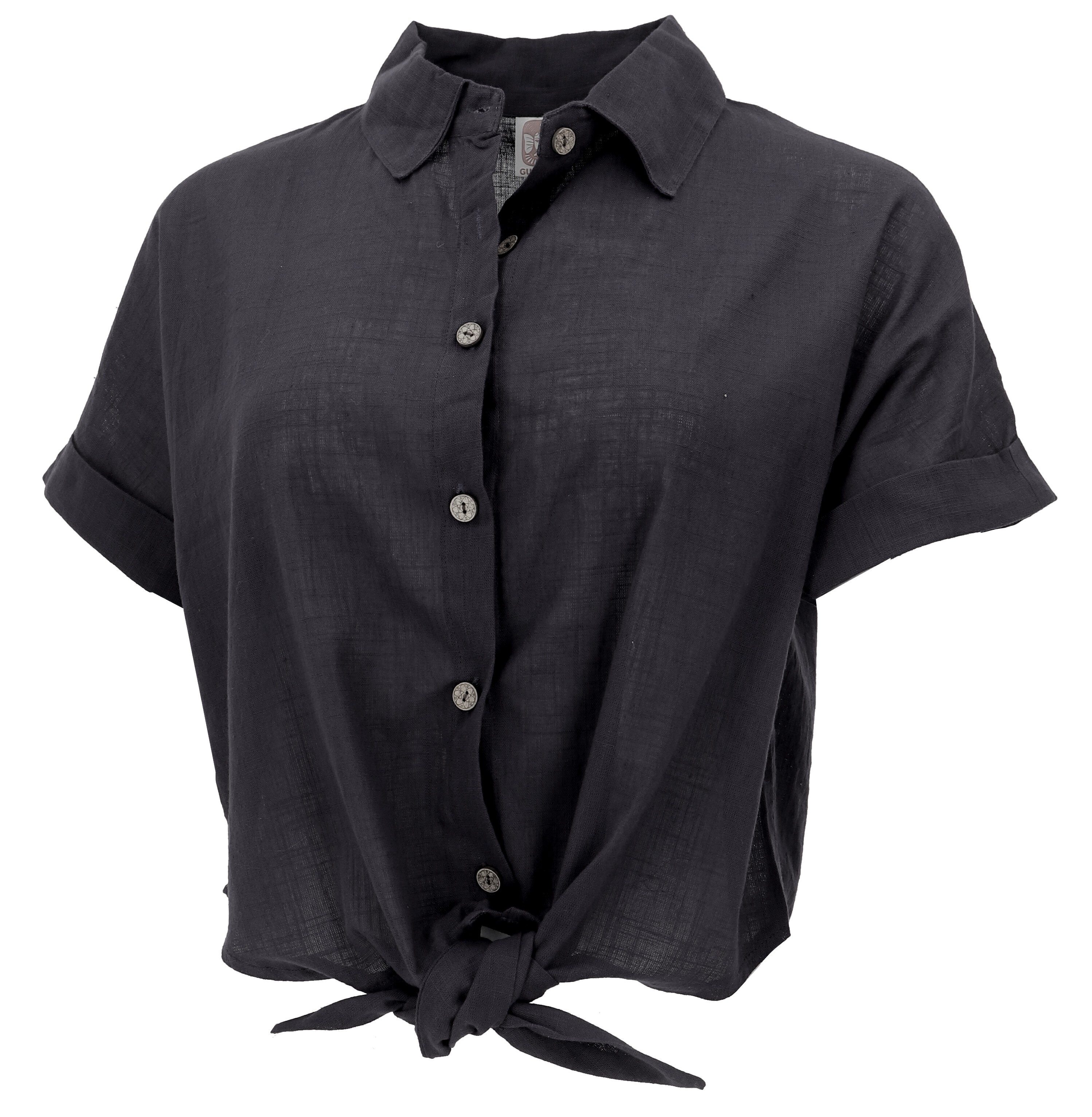 Guru-Shop Longbluse Leichte Baumwoll Bluse, Sommerbluse zum Binden.. altern günstig online kaufen