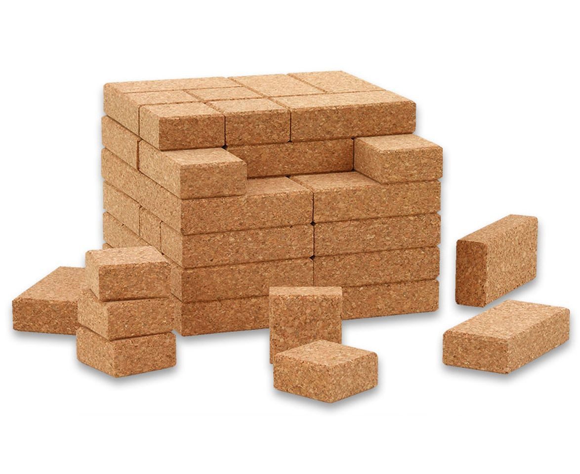 Natur-Bausteine aus Kork, 60 Stück - Bauklotz-Spielbausteine Spielbausteine