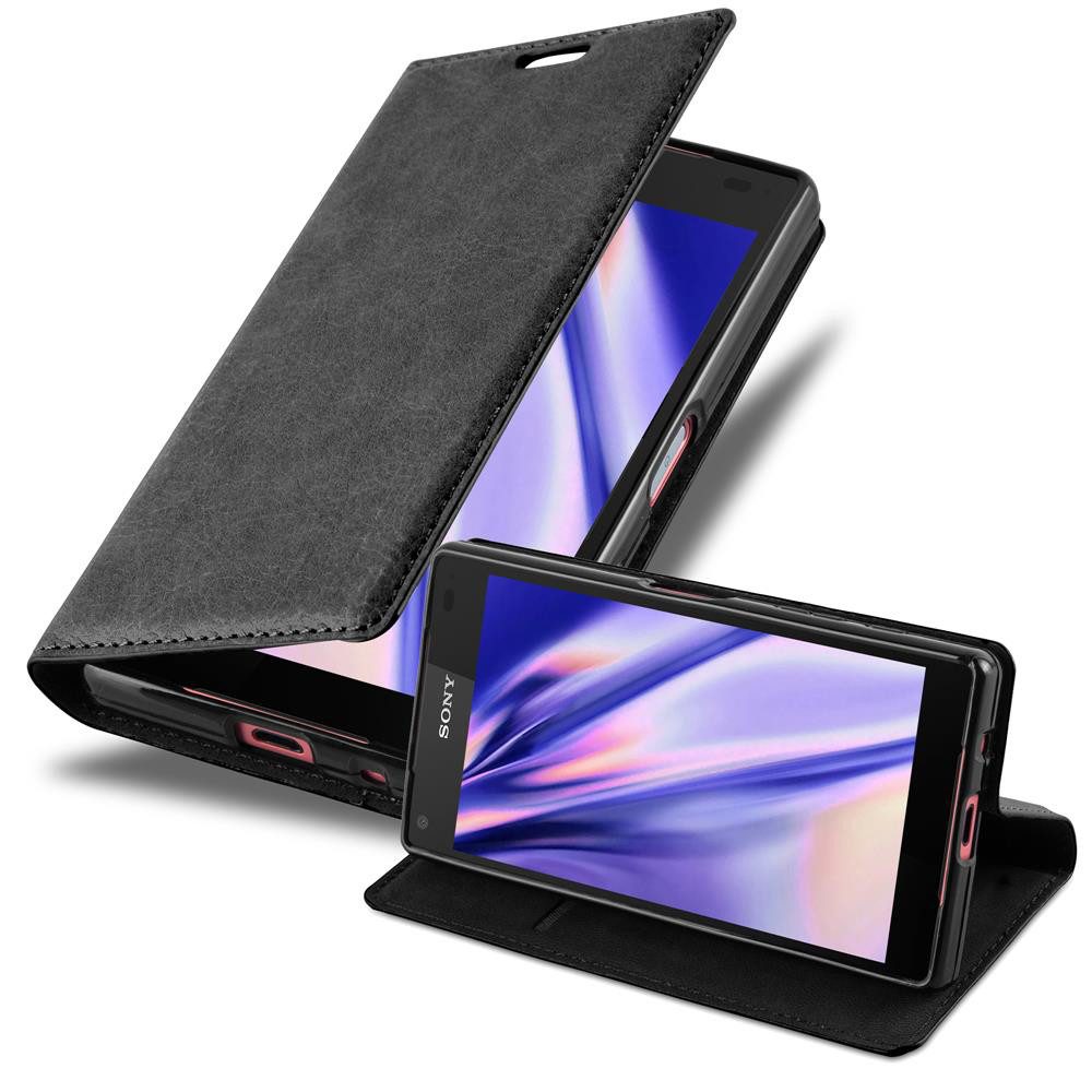 Cadorabo Handyhülle für Sony Xperia Z5 COMPACT Hülle Sony Xperia Z5 COMPACT, Hülle Schutzhülle mit Standfunktion, Magnetverschluss und Kartenfach