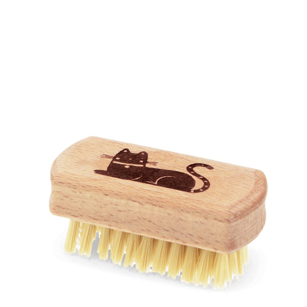 Rex London Nagelbürste Sausage Dog - Katze, Mini Bürste, 1-tlg., ca. 6 x 3 x 2,5 cm, niedlicher Aufdruck auf der Oberseite