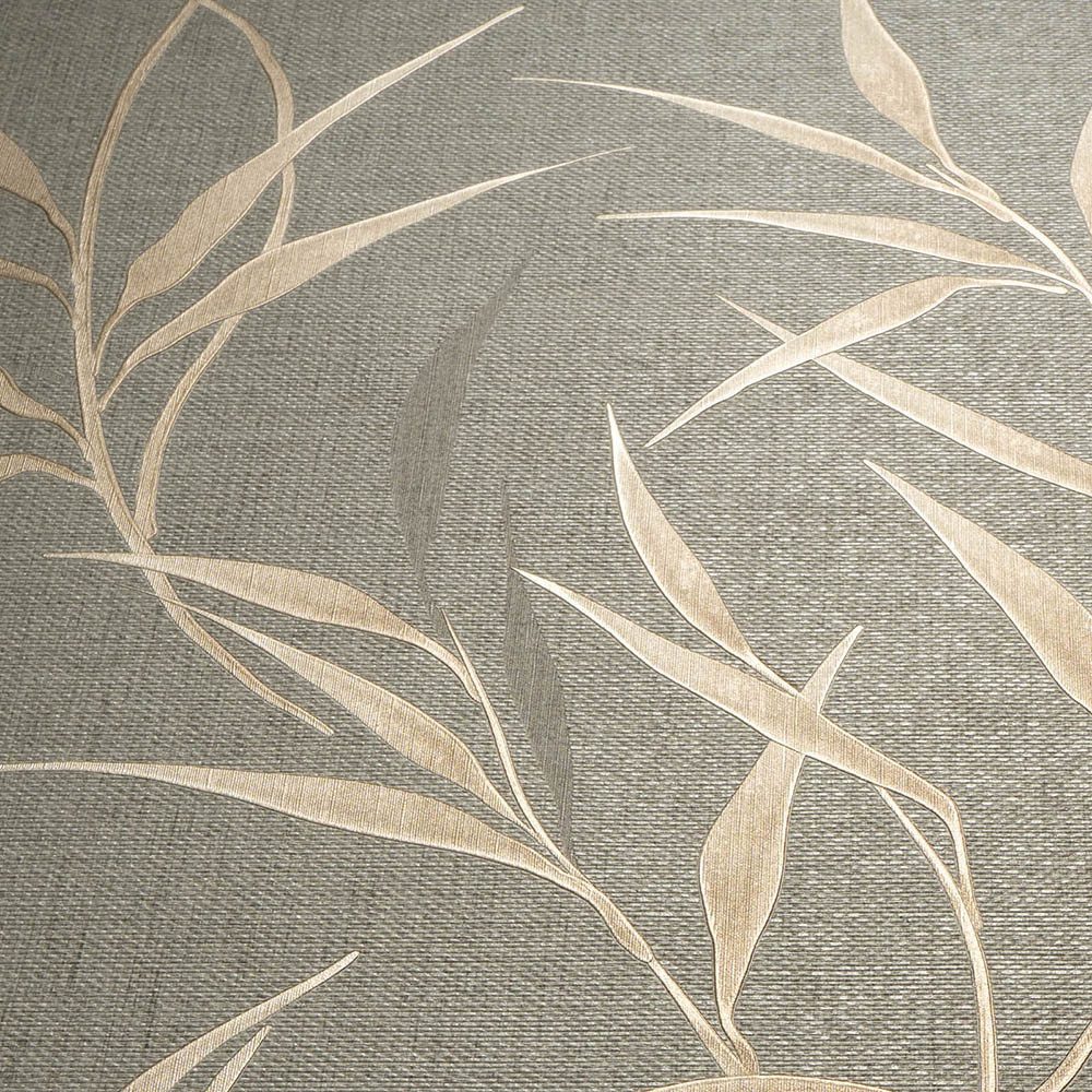 Erismann Vliestapete Blätter Floral Grau Braun Metallic 10528-11 Guido Maria Kretschmer