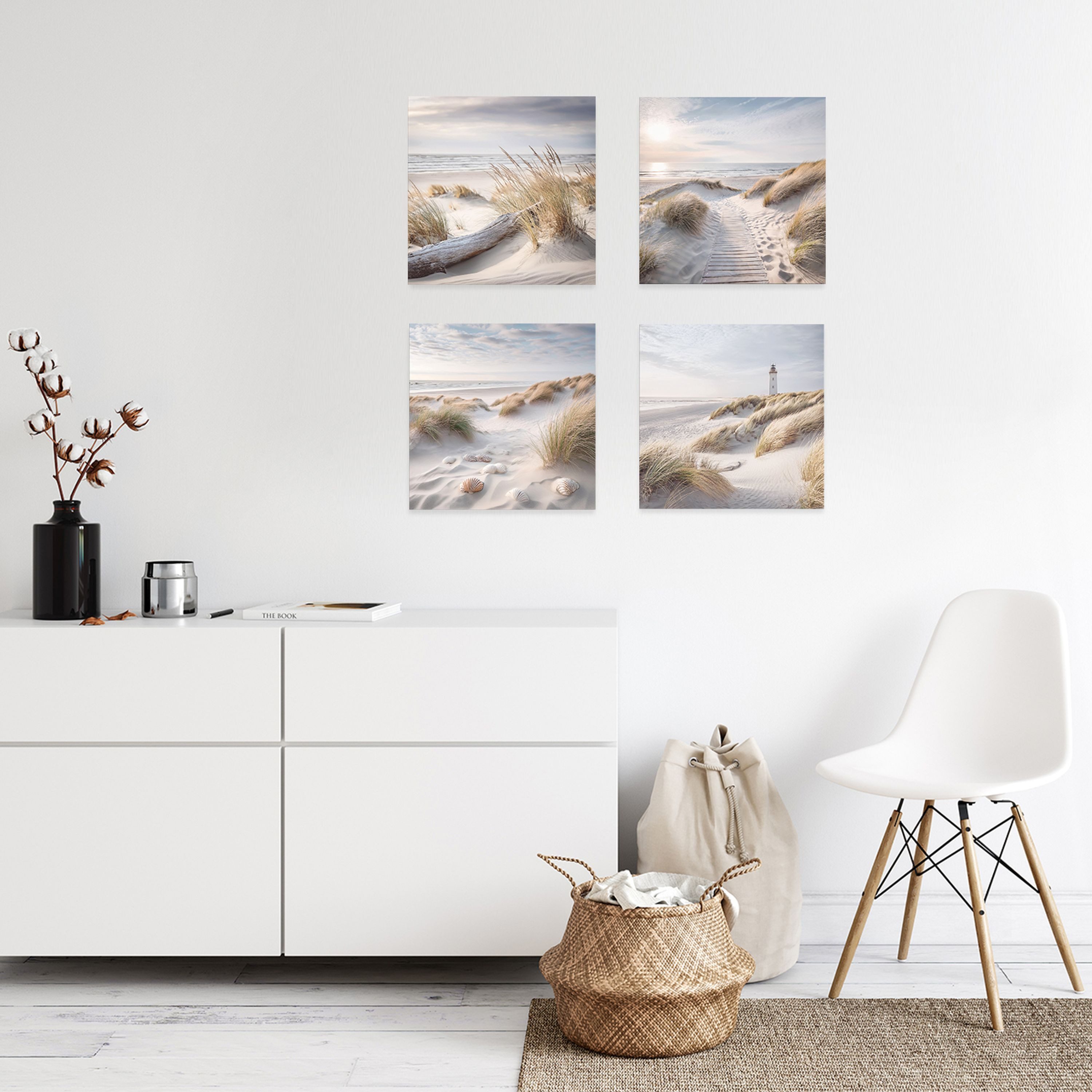 artissimo Glasbild Glasbild 30x30cm Bild aus Glas Dünen-Landschaft Strand-G günstig online kaufen