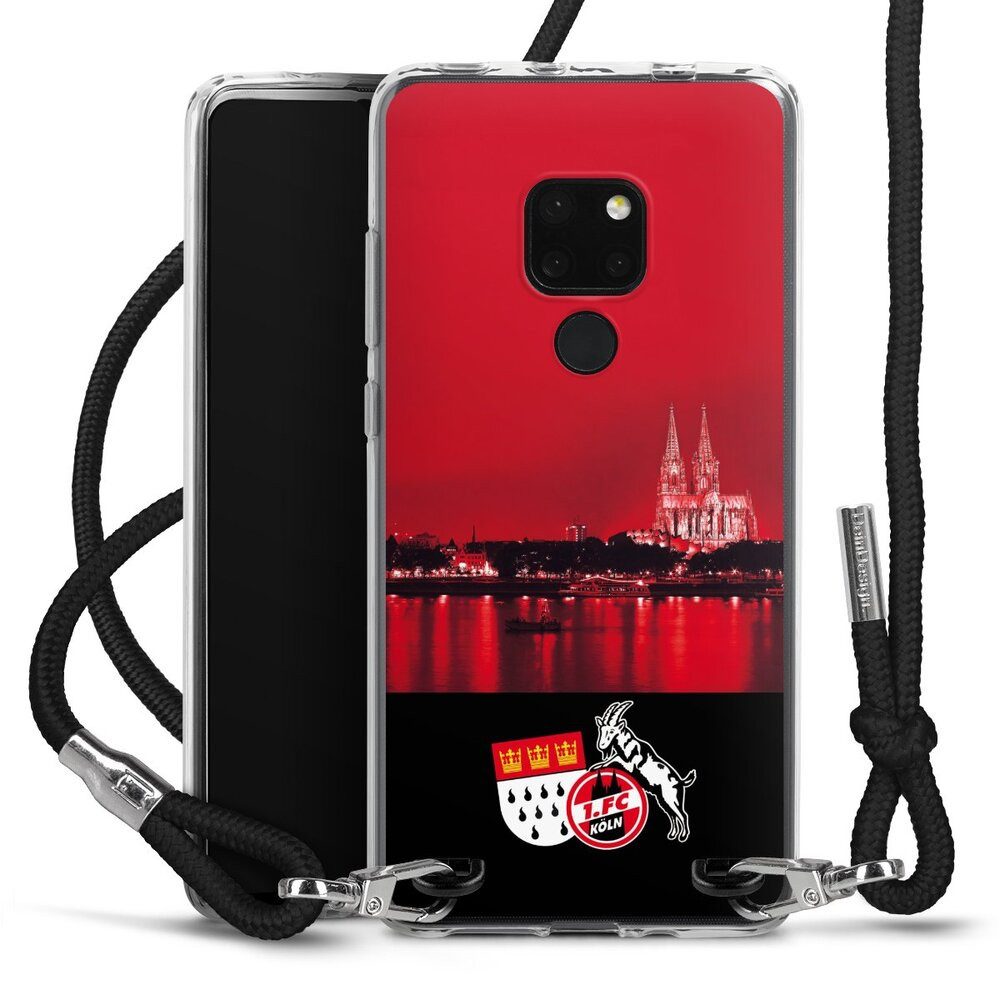 DeinDesign Handyhülle Skyline 1. FC Köln Offizielles Lizenzprodukt Skyline Köln Rot, Huawei Mate 20 Handykette Hülle mit Band Case zum Umhängen