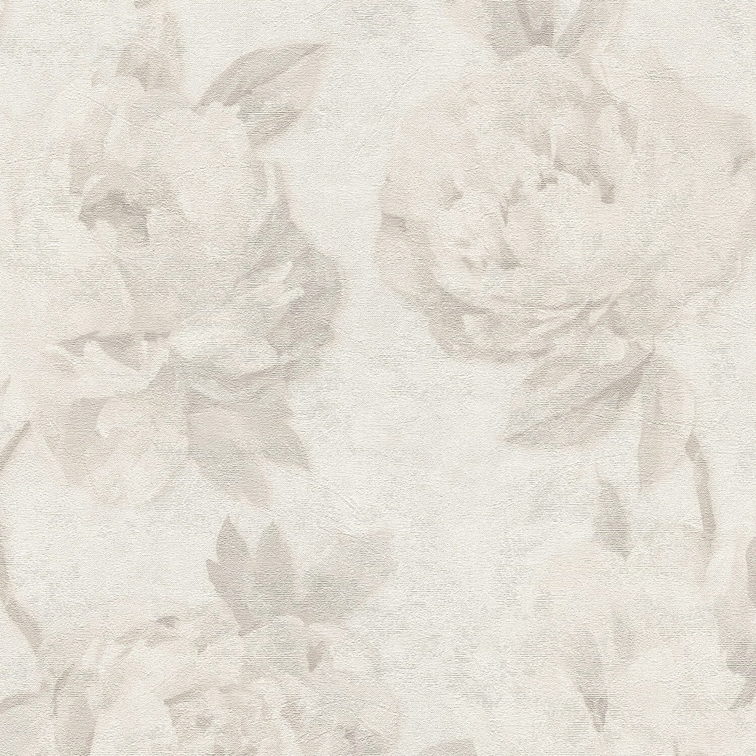 Profhome Vliestapete 791673-GU Blumen Tapete Floral matt weiß hell-grau, geprägt, (1 Rolle, 5,33 qm), heißgeprägte Vliestapete, grau