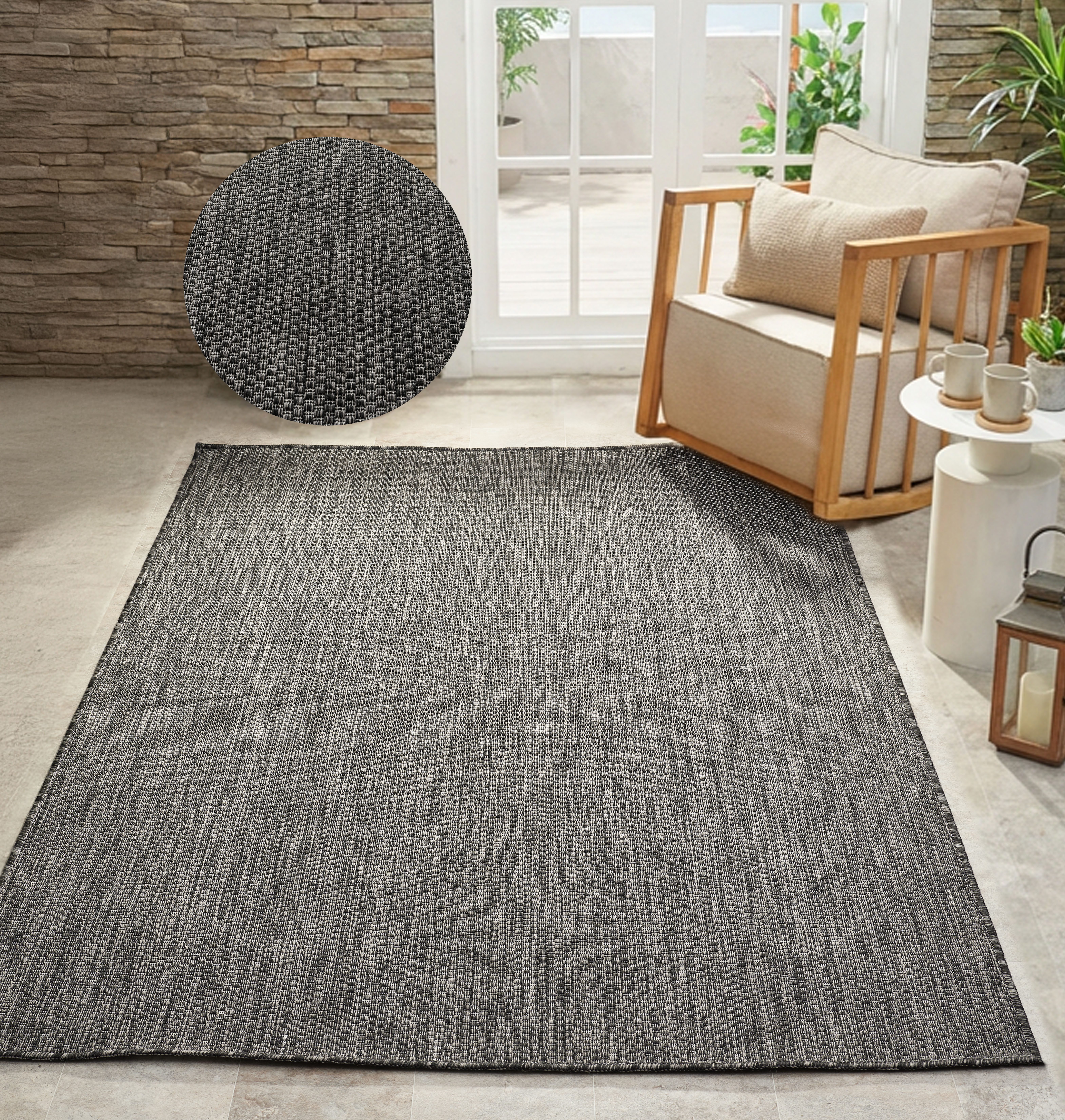 Bruno Banani Teppich Venezia, auch als Läufer, rechteckig, Höhe: 4 mm, In- und Outdoor geeignet, Sisal-Optik, Wetterfest & UV-beständig