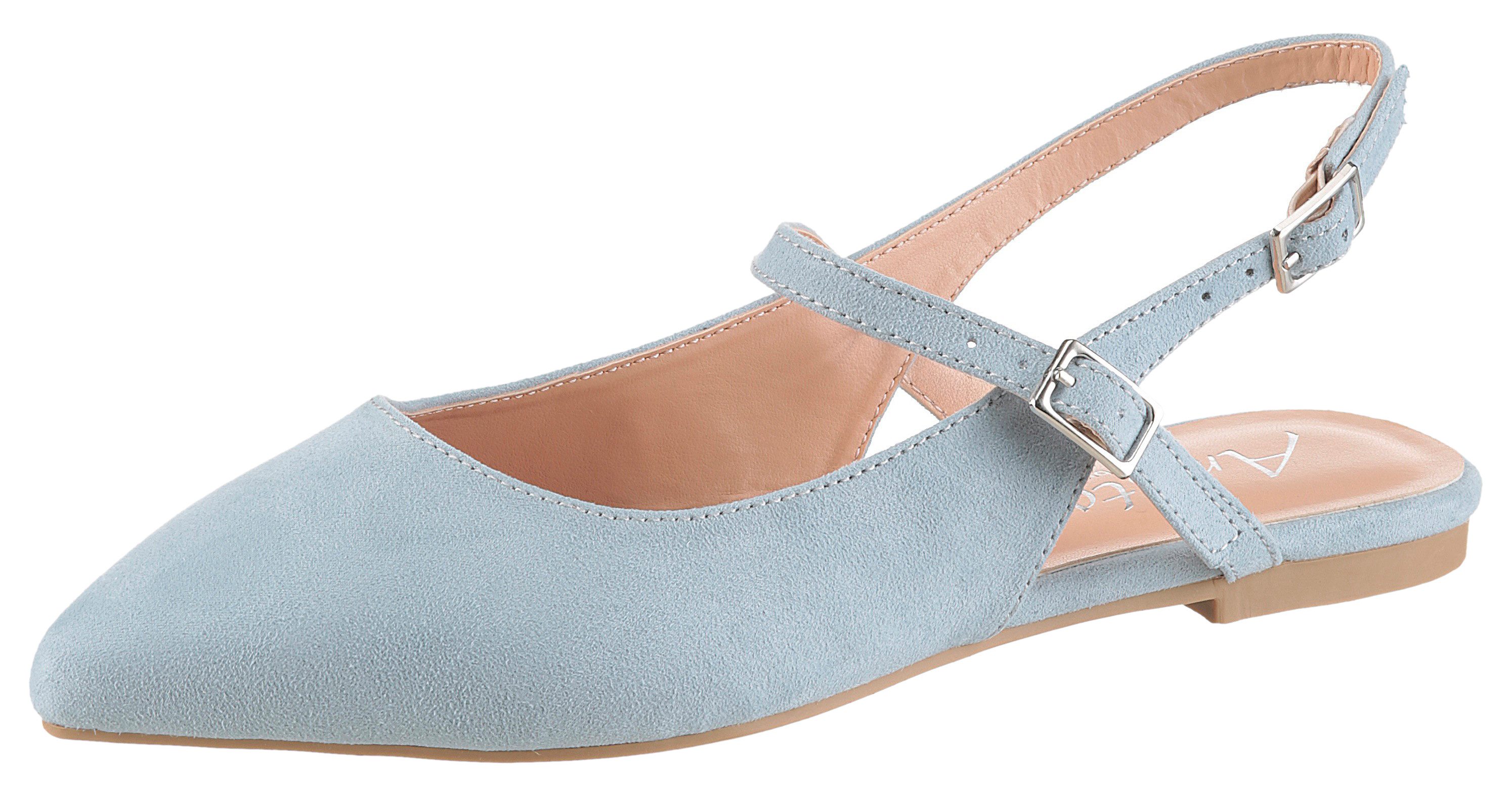 Aniston SHOES Slingpumps Flat, Sommerschuh, Riemchensandale - schmale Form