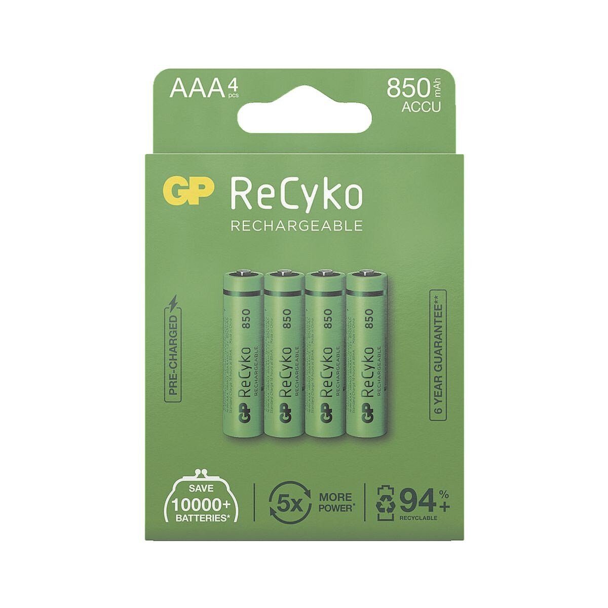 AAA / mAh Akku GP / V Batteries 1,2 ReCyko St), 850 Micro (4 mAh, 850
