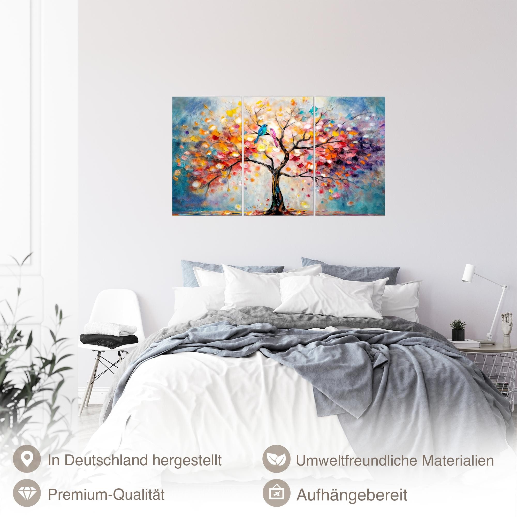 Runa Art XXL-Wandbild Baum Modern Bild auf Vlies Leinwand Natur Wohnzimmer