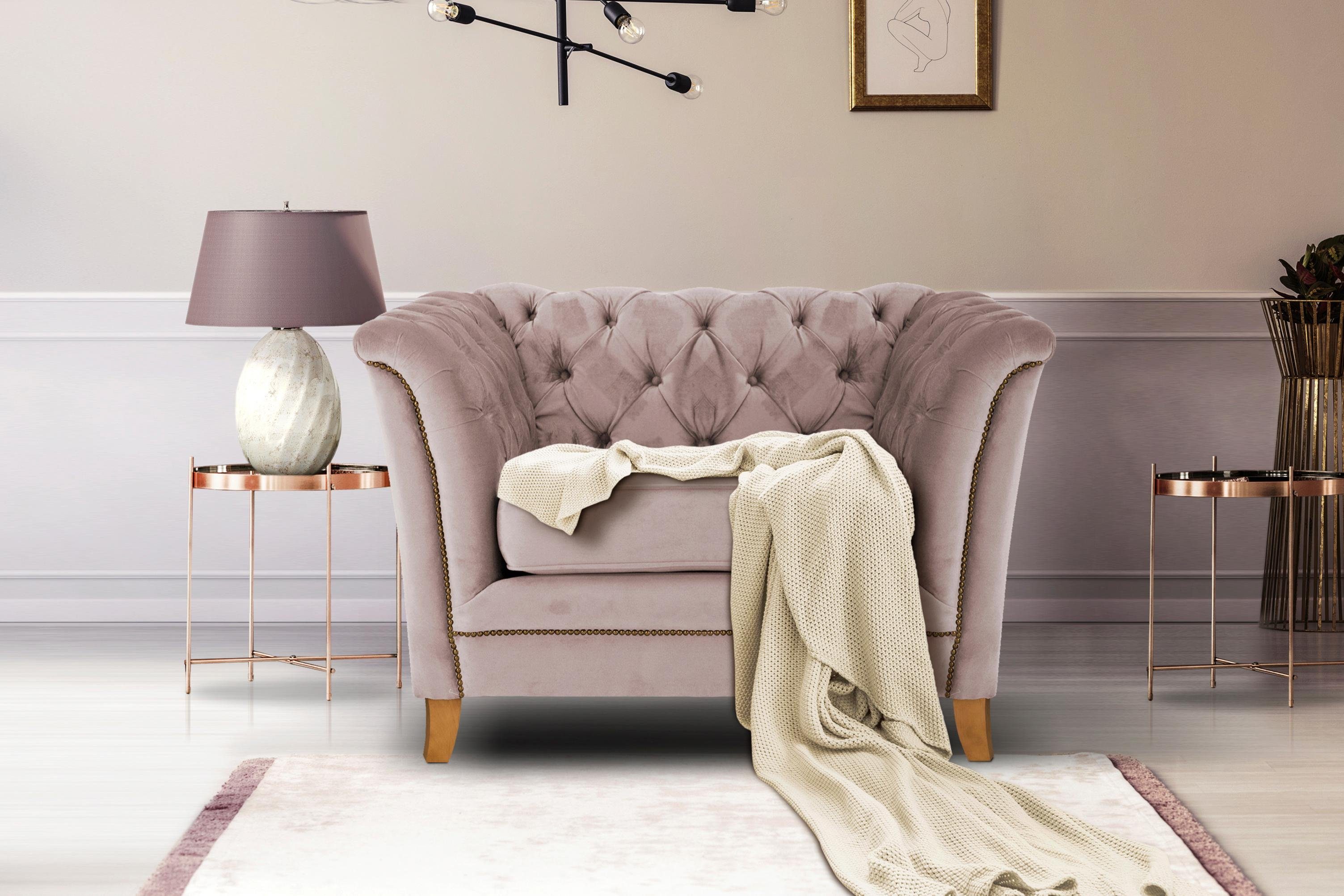 Home affaire Sessel Newport modernes Chesterfield, günstig online kaufen