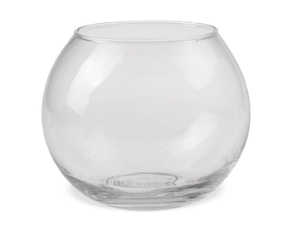matches21 HOME & HOBBY Dekovase Runde Glas-Vasen 2 Stk. Ø 11 x 9,5 cm Kerzengläser zum Befüllen (2 St), Kugelförmige Blumenvasen Klar-Glas Windlicht-Glas Deko-Glas