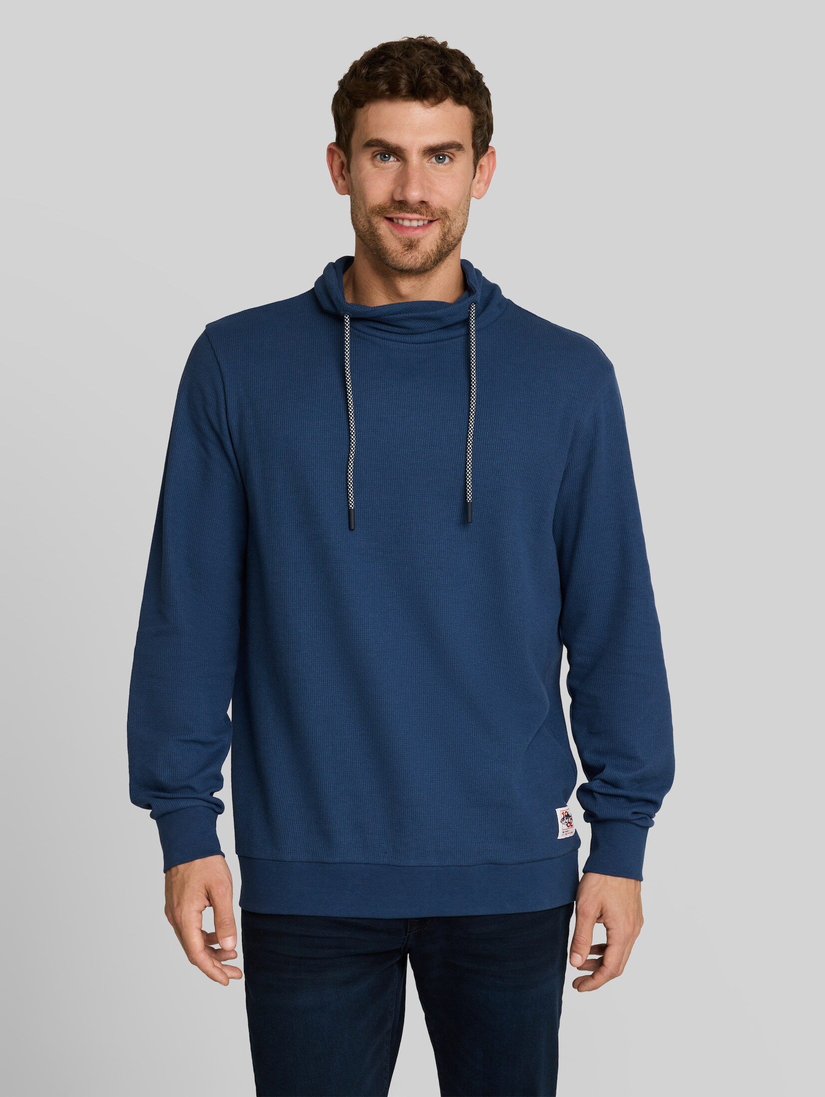 TOM TAILOR Langarmshirt T-Shirt (im Einserpack) Snood Langarmshirt mit Waffelstruktur