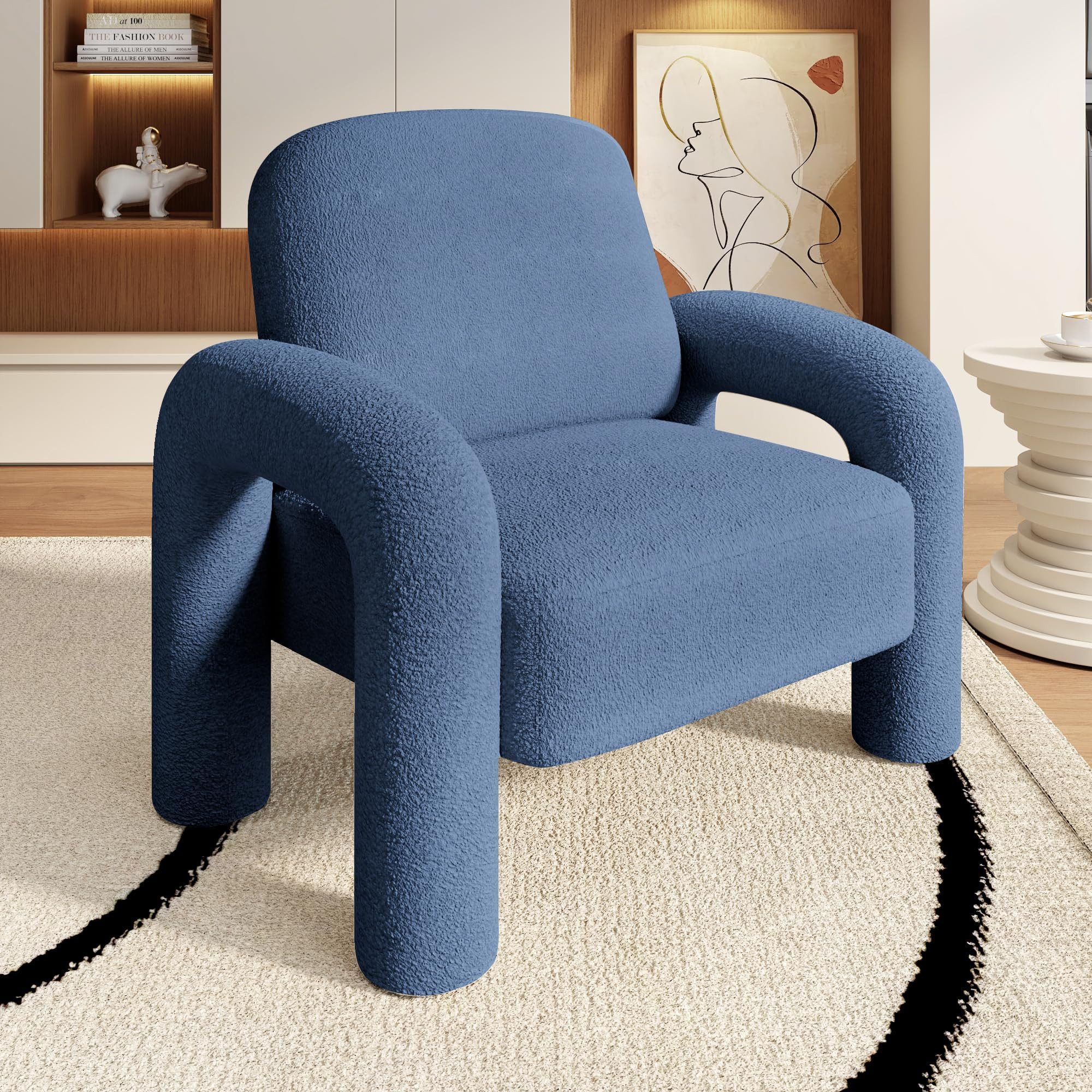 SEYNAR Sessel Moderner Sherpa-Akzent-Sessel, Teddy-Polsterarm-Sofa (1-St), Gemütlicher flauschiger Lesesessel für Wohnzimmer, Schlafzimmer, Ecke