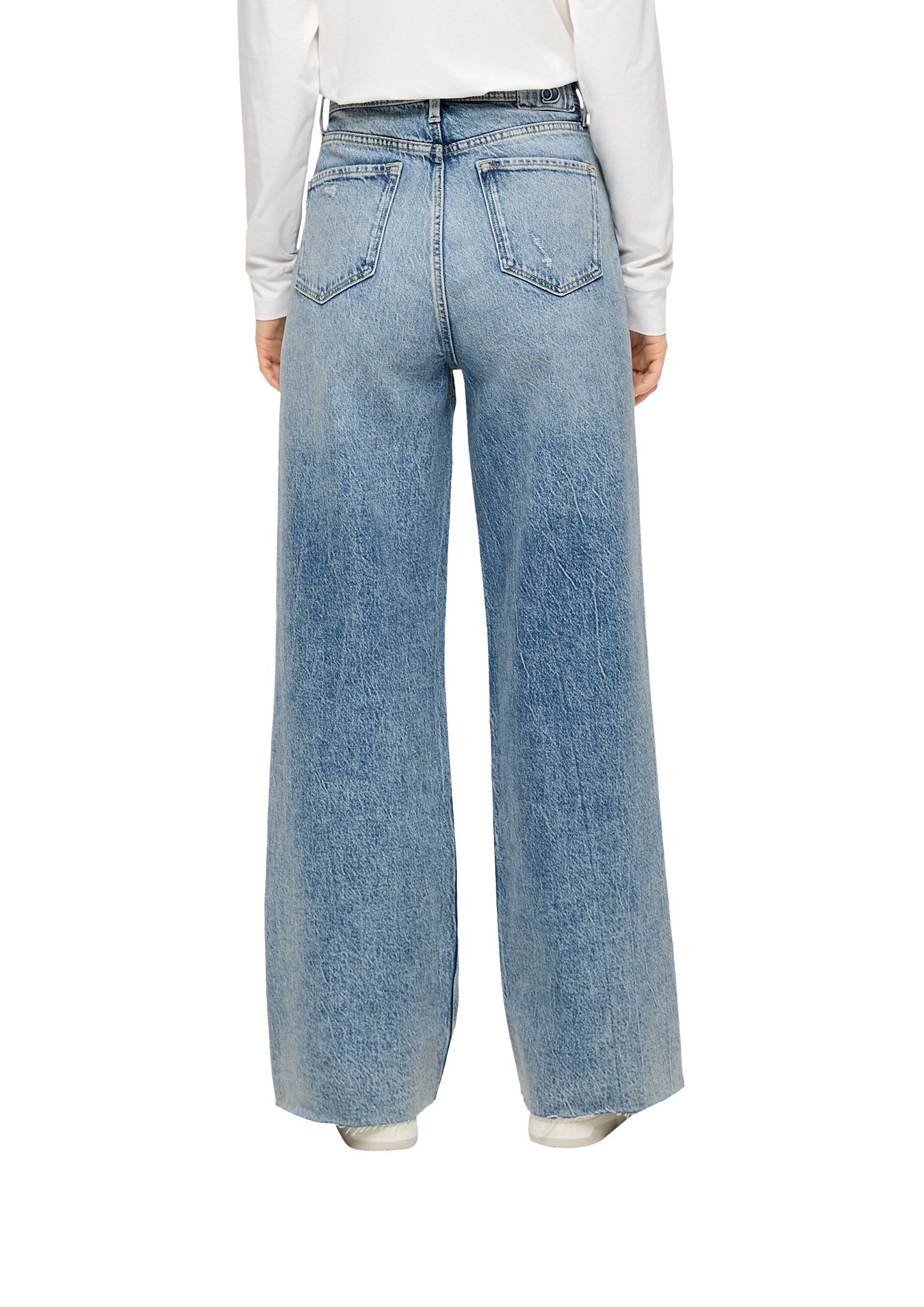 Jeans s.Oliver / / Suri / Leg Rise Wide Destroyes Regular Fit Label-Patch, High 5-Pocket-Jeans