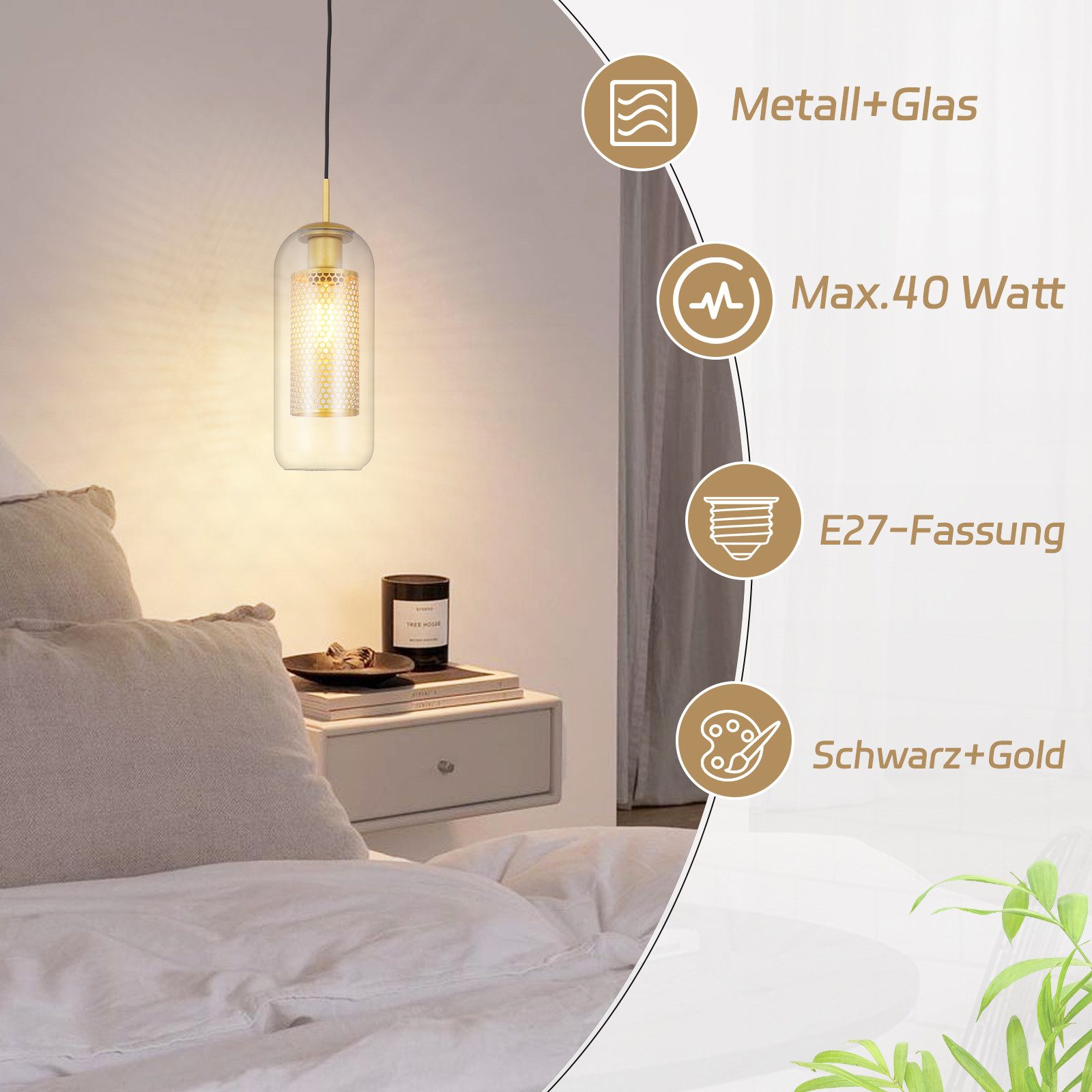 ZMH Pendelleuchte Esszimmer 1 Flammig Modern günstig online kaufen