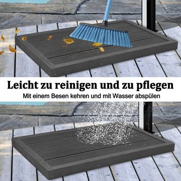 AUFUN Solardusche Bodenelement Bodenplatte WPC Anti Rutsch, für Gartendusche, Anthrazit