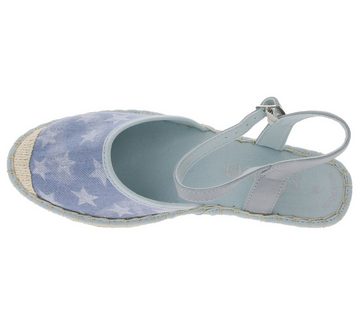 s.Oliver s.Oliver Espadrilles stylische Damen Sandale mit silberner Schnalle Mode-Sandale Blau Outdoorschuh