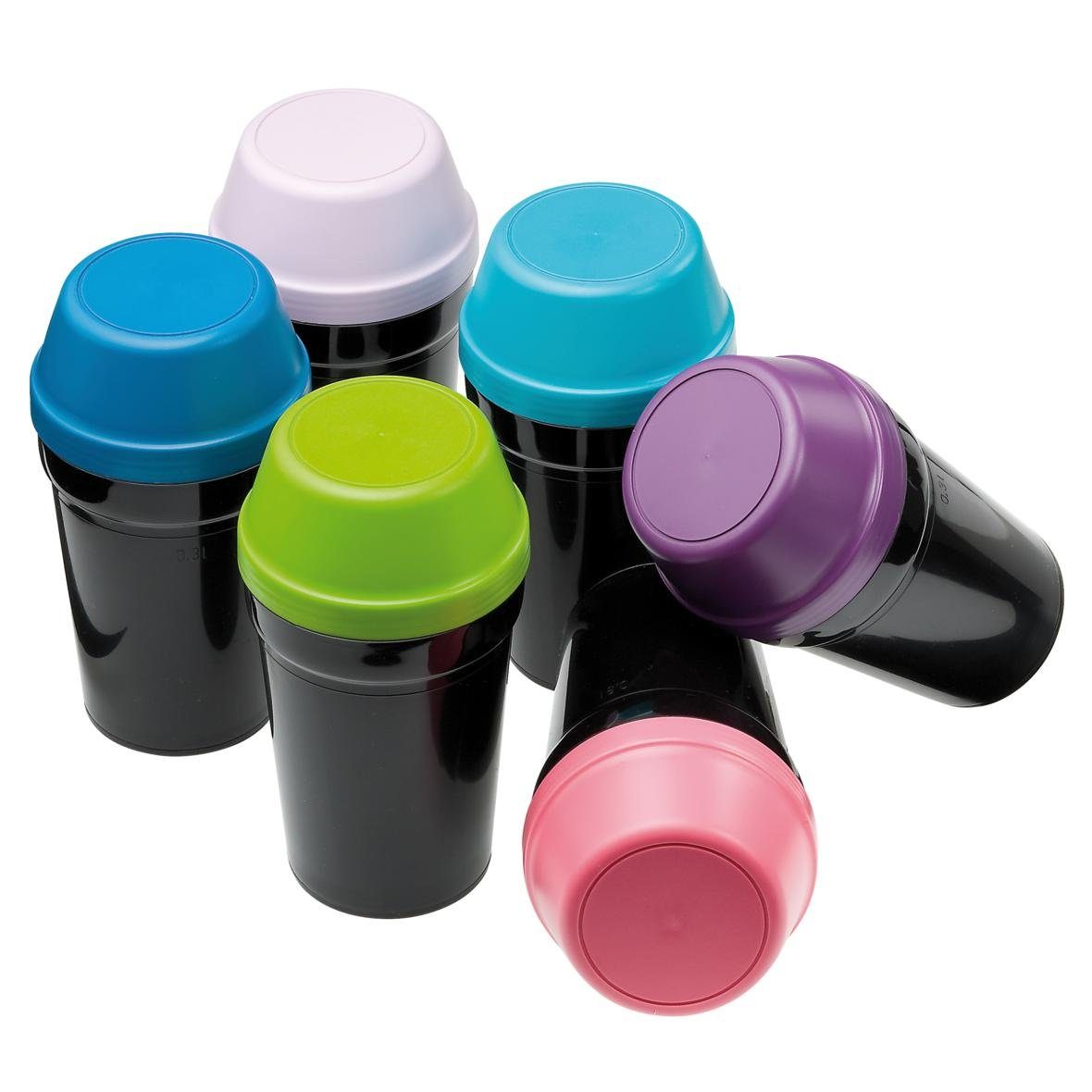 Protein Shaker MULTI auslaufsicherer Fitness shaker 300 ml mit Deckel