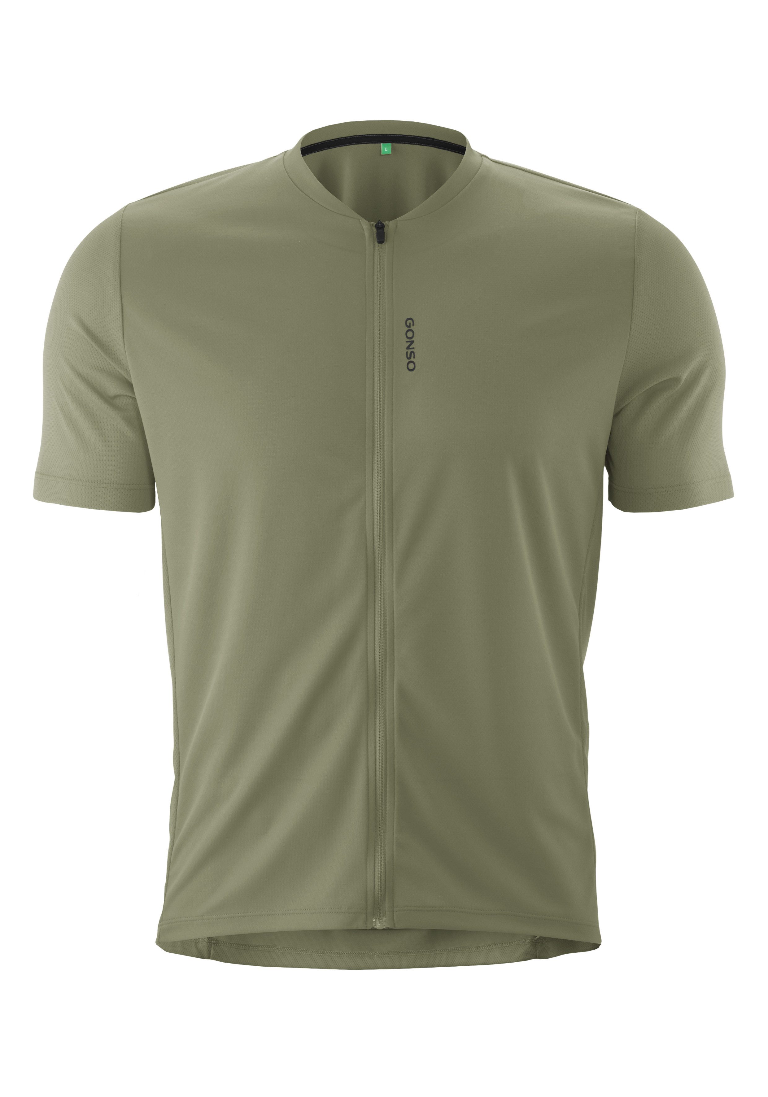 Gonso Radtrikot SITIVO Jersey Green M Herren Fahrradtrikot kurzarm, Half-Zip Trikot mit Rückentasche
