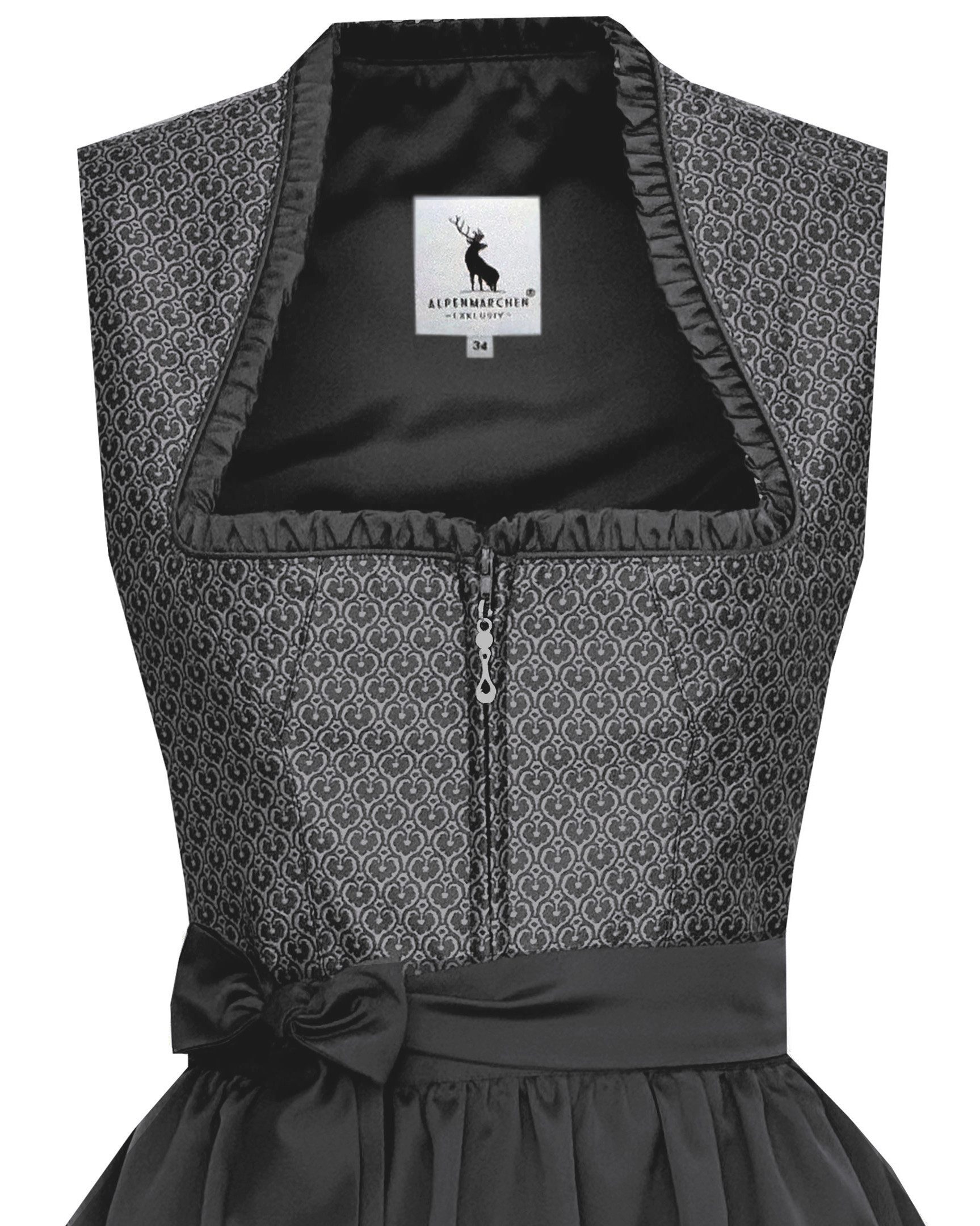 Alpenmärchen Dirndl Midi Dirndl Liane in anthrazit - ALM1058