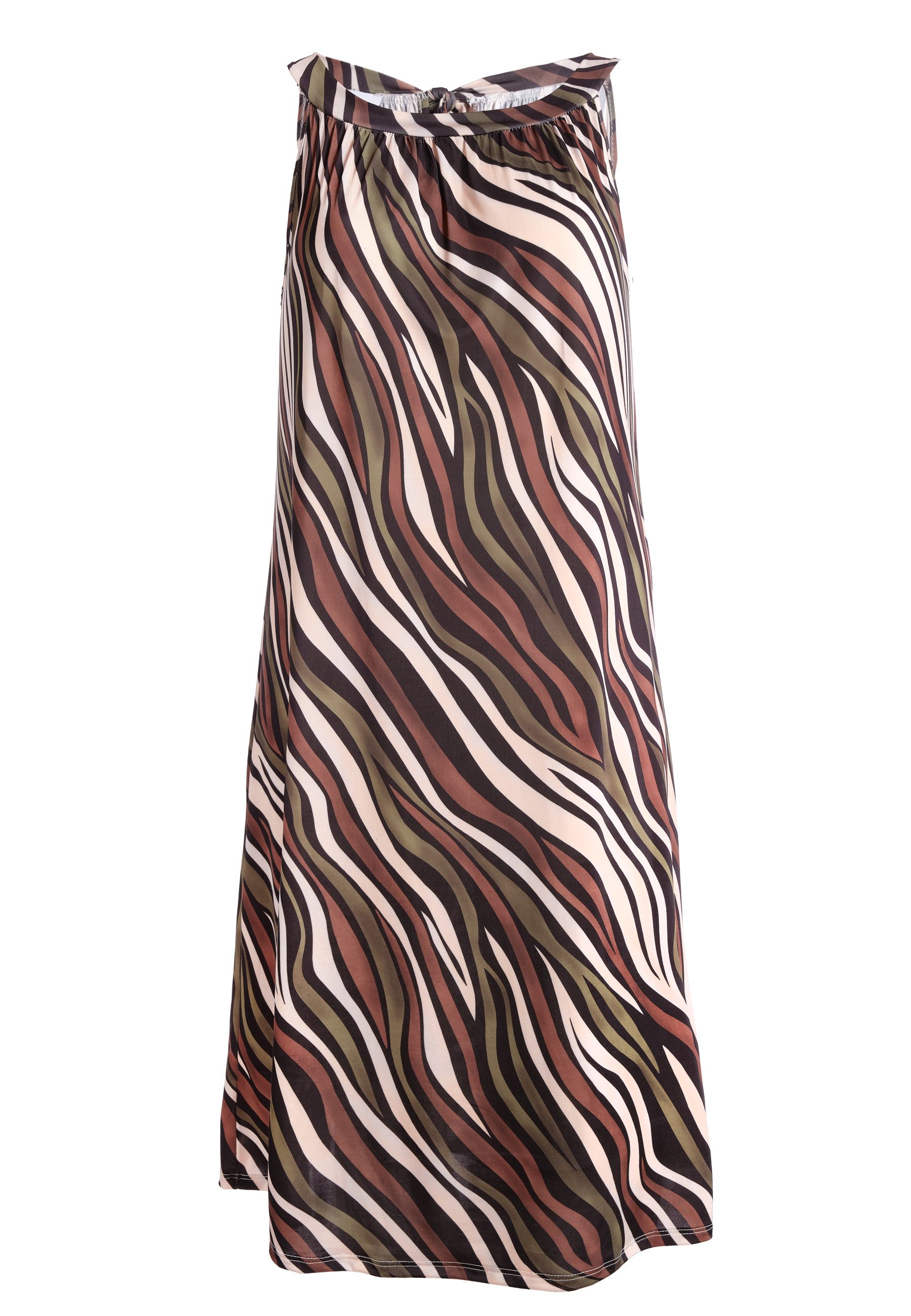 PEKIVESSA Jerseykleid Trägerkleid gemustert ärmellos Sommerkleid günstig online kaufen