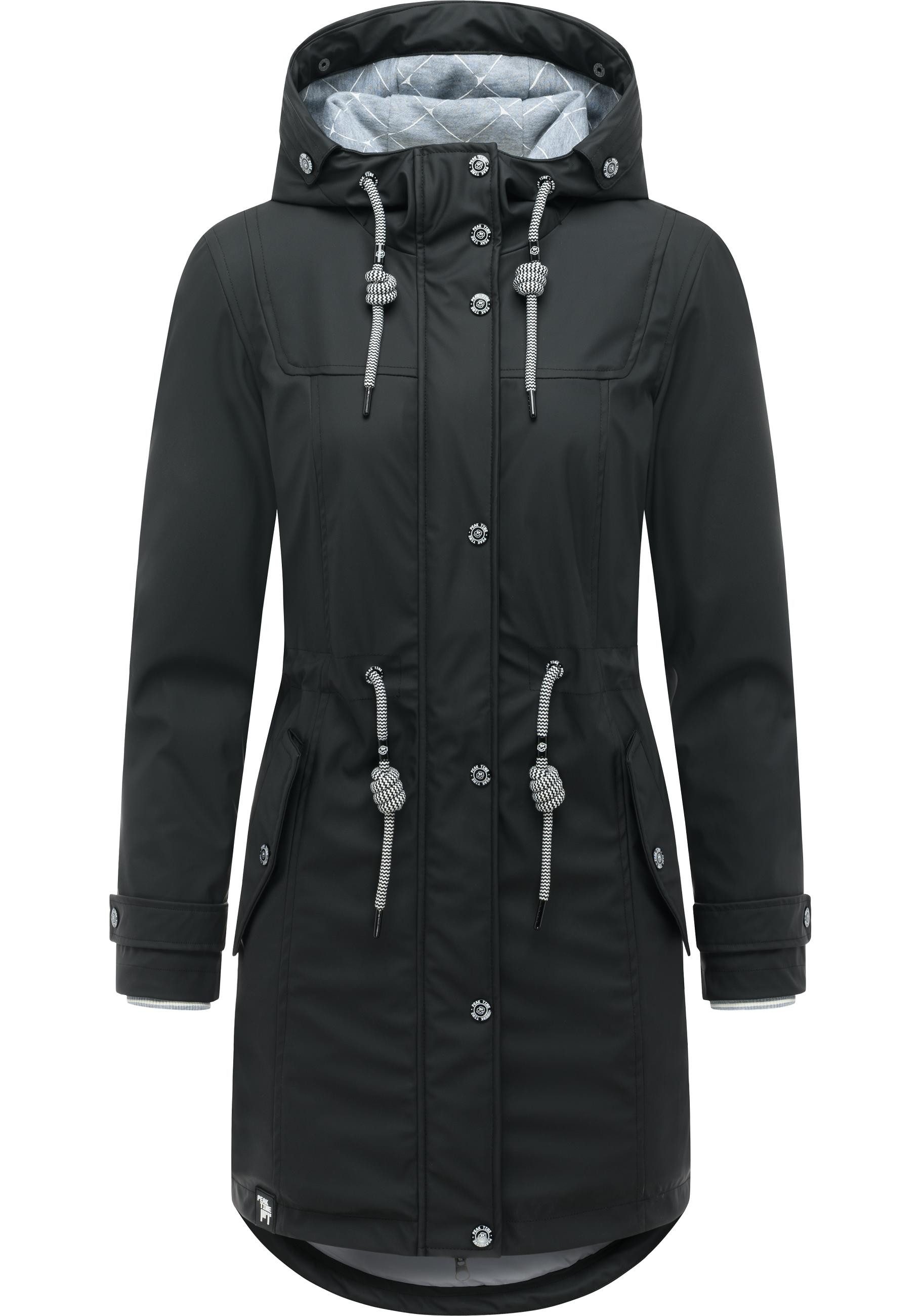 PEAK TIME Regenjacke L60042 stylisch taillierter Regenmantel für Damen