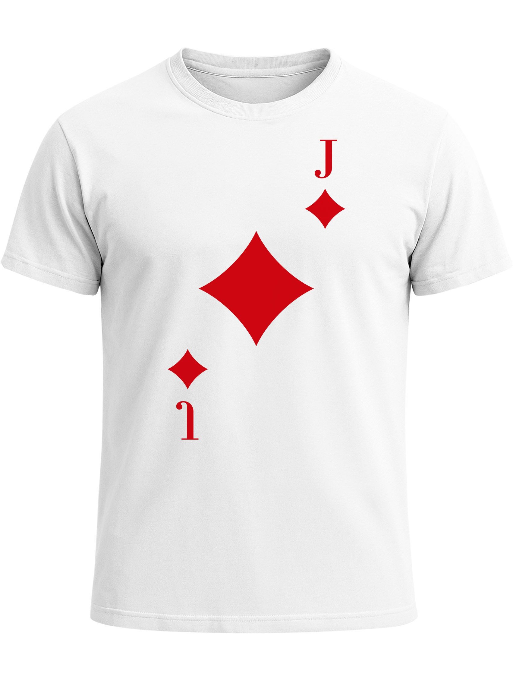 MoonWorks Print-Shirt Herren T-Shirt Kartenspiel Kostüm Spielkarten Gruppenkostüm mit Print