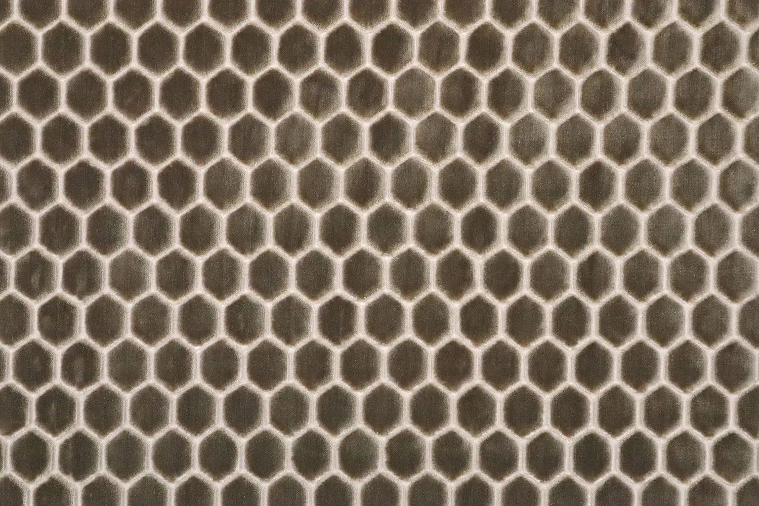 Stofferia Stoff Polsterstoff Samt Velour Hexagon Prism Taupe, Meterware
