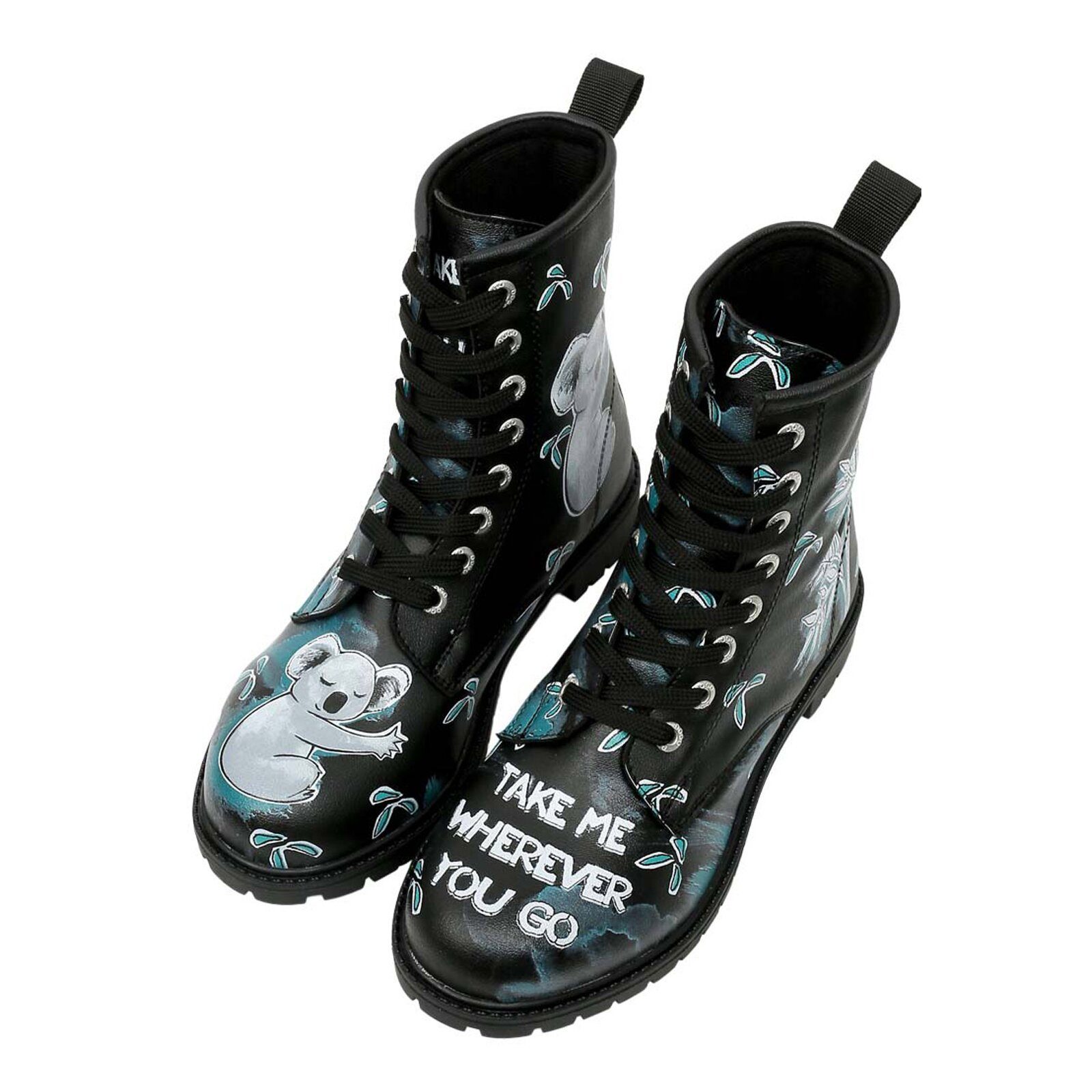 DOGO Long Boots Schnürstiefel Koala Hug Black Damen Stiefeletten, Schnürboo günstig online kaufen