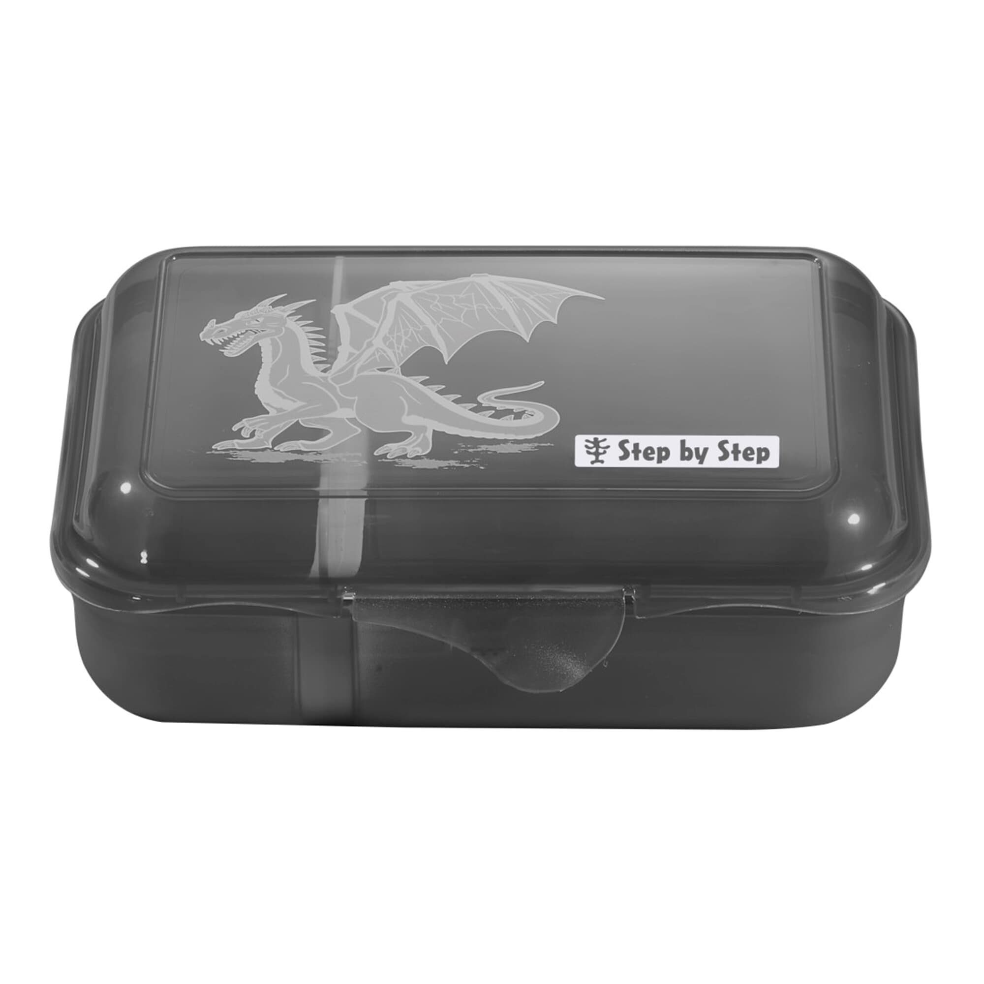 Step by Step Kunststoff, (1-tlg) spülmaschinengeeignet, Schwarz Klickverschluss, mit Dragon Drako, Lunchbox BPA-frei