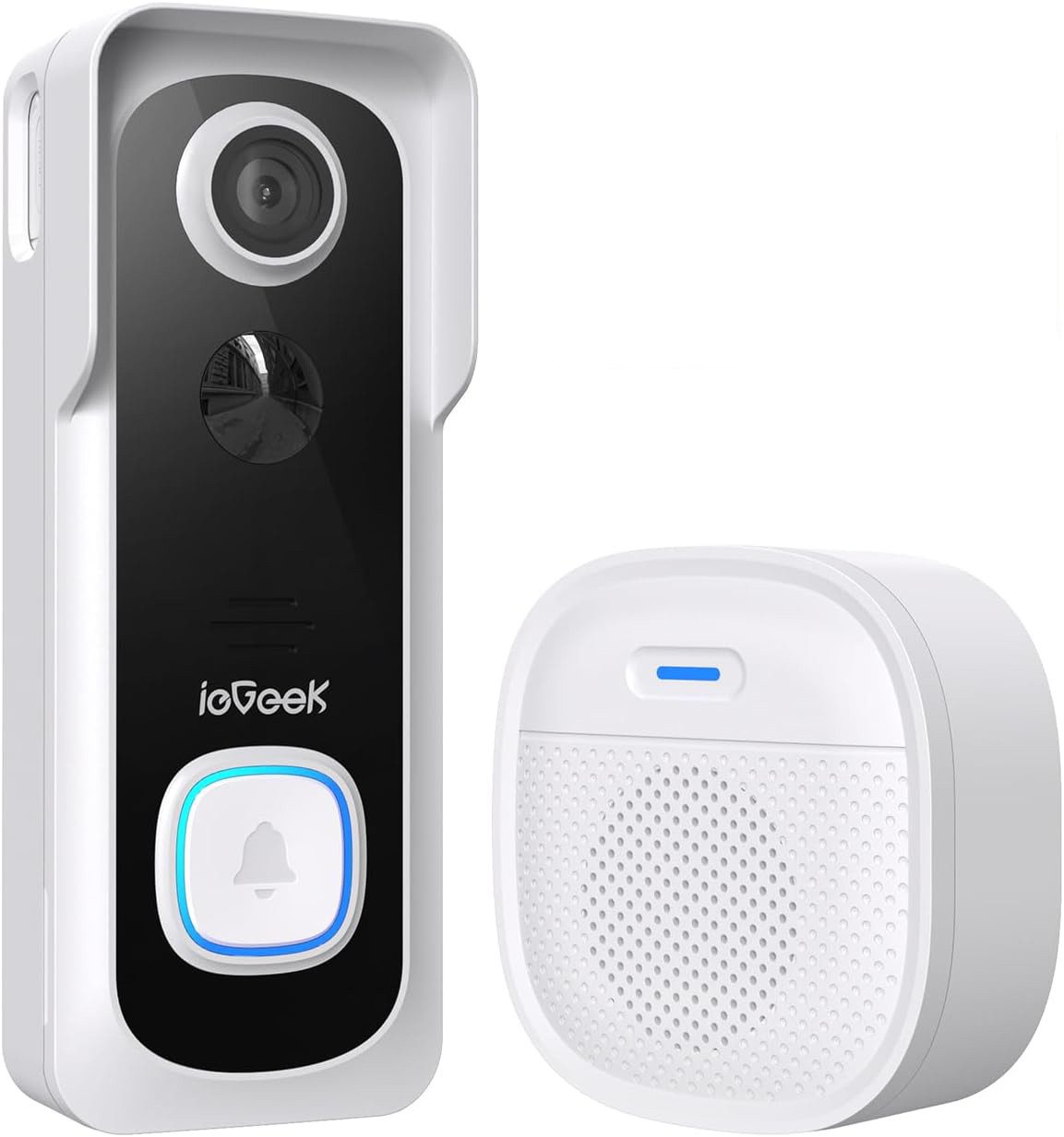 TWUFY Smart Home Türklingel 2K Kabellose Video Türklingel mit Kamera & Akku, 166° Blickwinkel (Außenbereich, Aussen, Drinnen, OTA-Upgrades, 4800mAh Akku, Kabellose Installation, 2,4-GHz-WiFi, Zwei-Wege-Audio, 3MP Auflösung, Nachtsicht, KI-Bewegungserkennung, 166° Weitwinkel, 107° Weitwinkel, App-Steuerung)