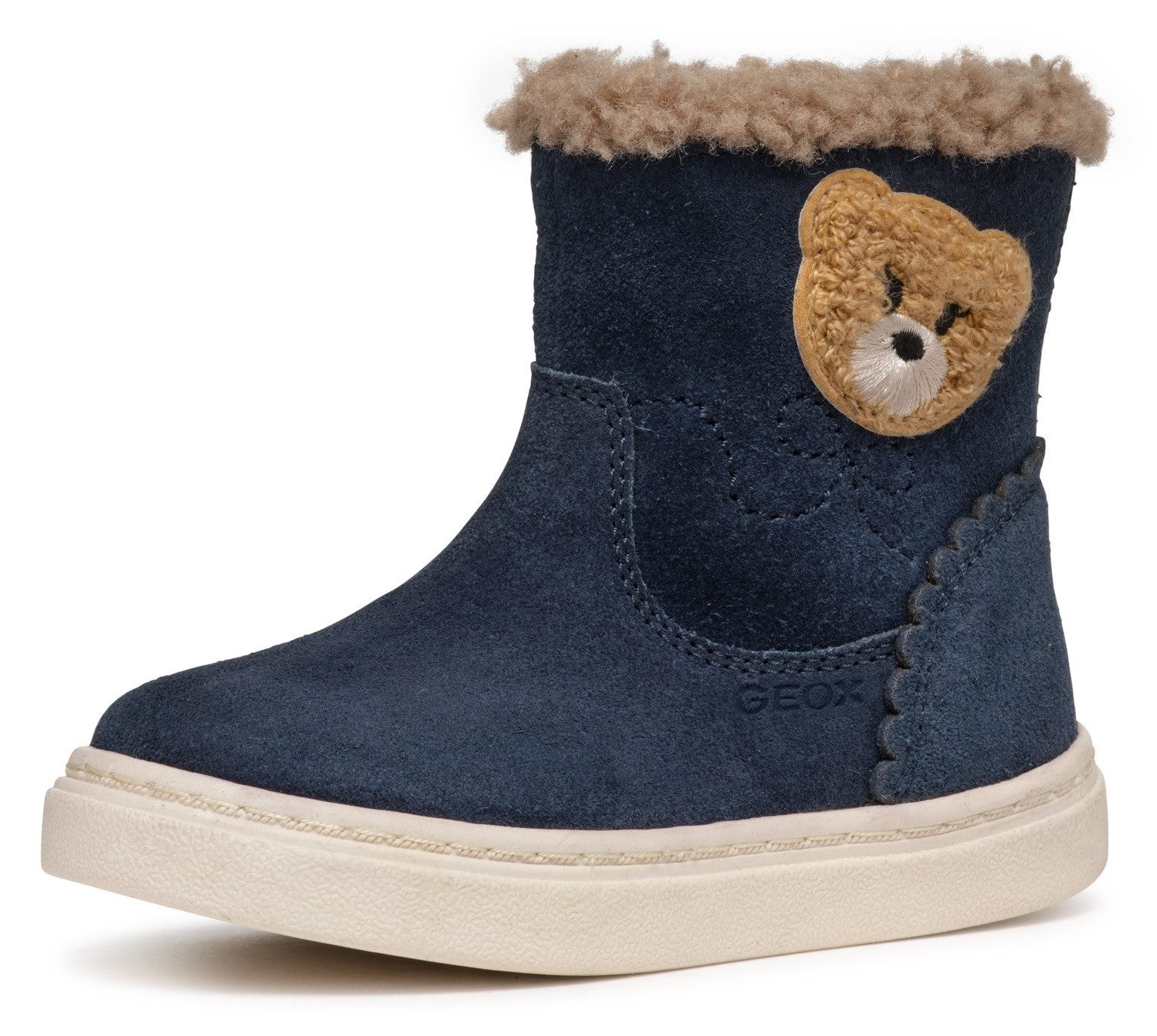 Geox B NASHIK GIRL A Winterboots Klettstiefel, Babystiefel Winterstiefel mit süßem Patch