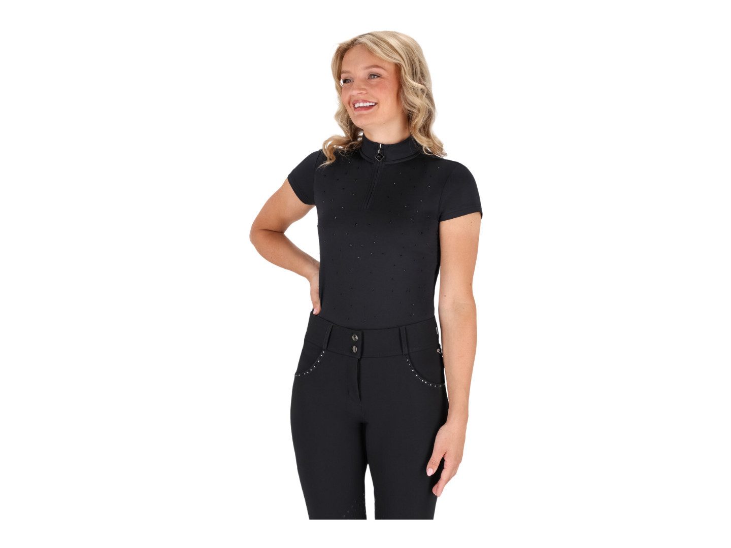 QHP Funktionsshirt Sportshirt kurzen Ärmeln Oakleigh in schwarz