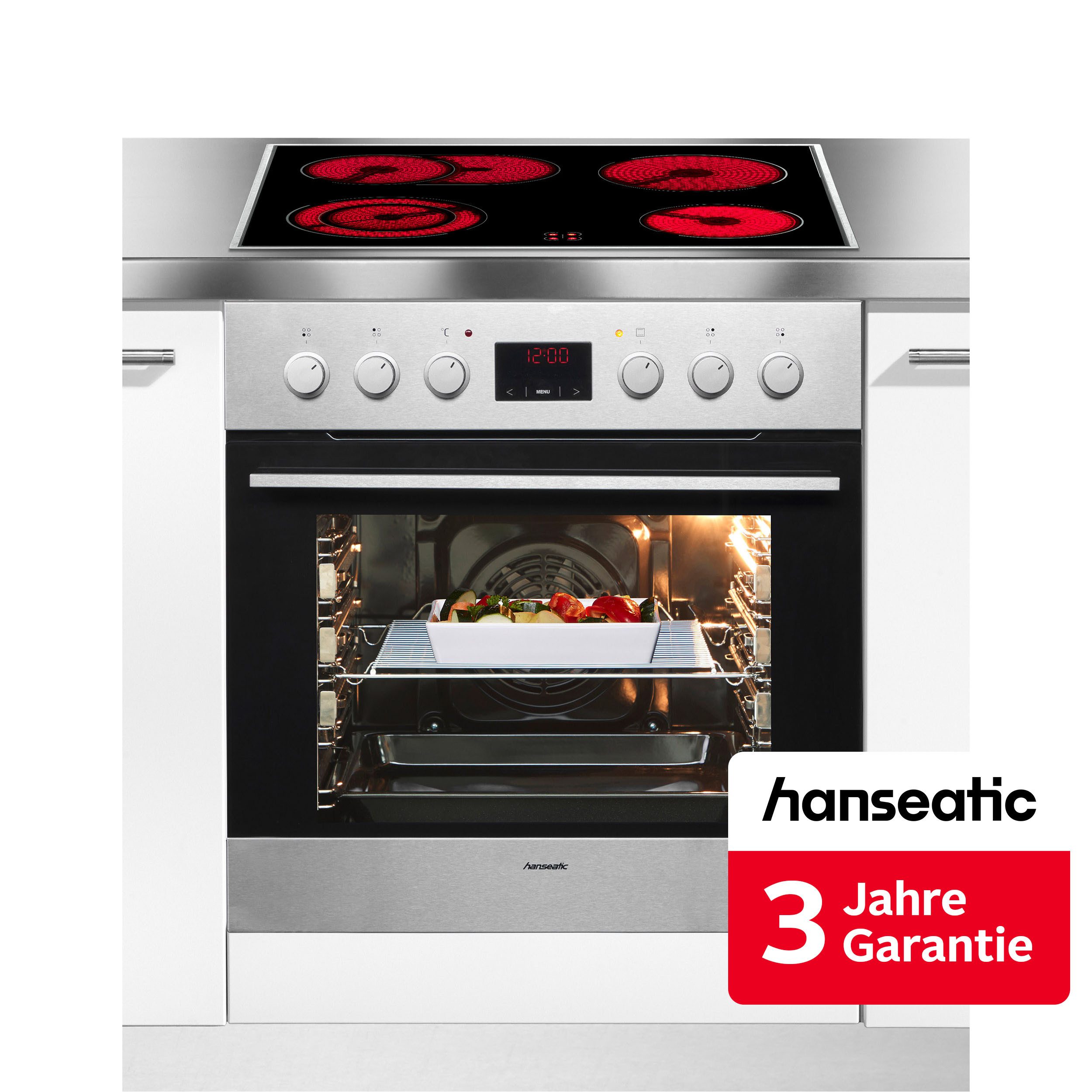 Hanseatic Elektro-Herd-Set 2022C(G)3.334eEHiTsDpHbX, inkl. 3 Jahre Herstellergarantie