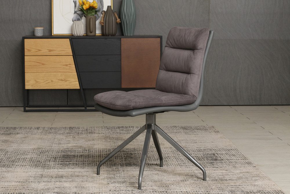 riess-ambiente Esszimmerstuhl PROGETTO grau - Kunstleder, Webstoff, Metallg günstig online kaufen