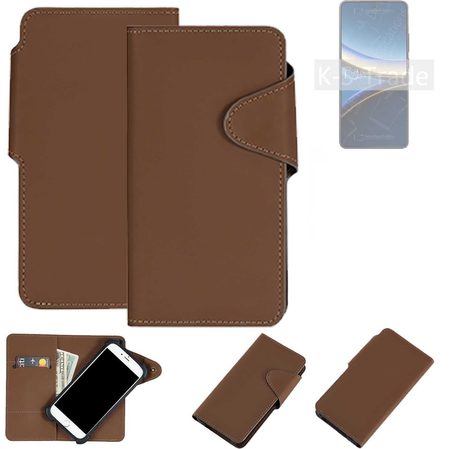 K-S-Trade Handyhülle für POCO F7 Ultra, Schutzhülle Klapphülle Kunstleder braun Handy Hülle Wallet Case