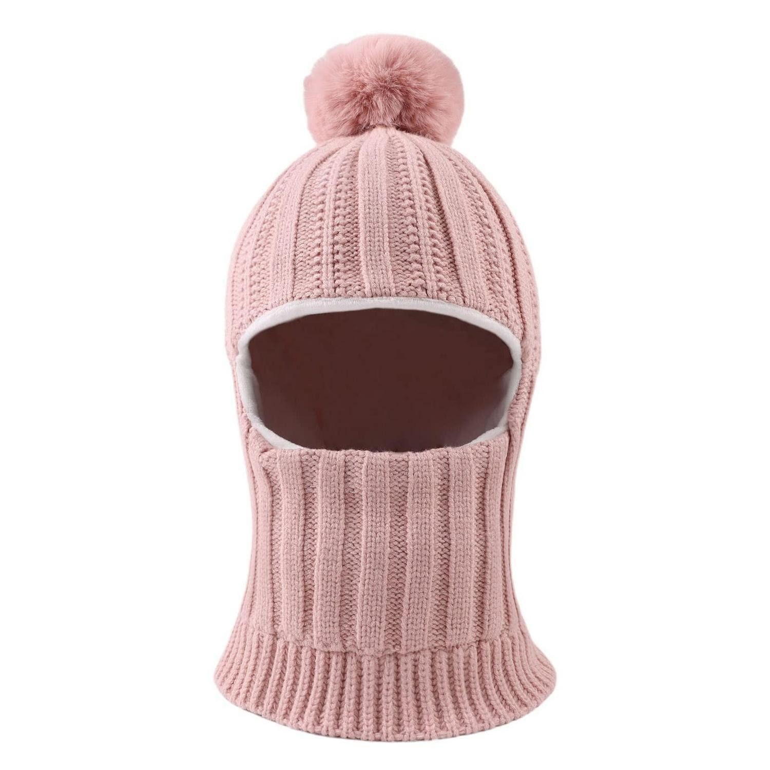 LuxusKollektion Bommelmütze Wintermütze Kinder Polarfleece winddicht Hautrosa (1-St)