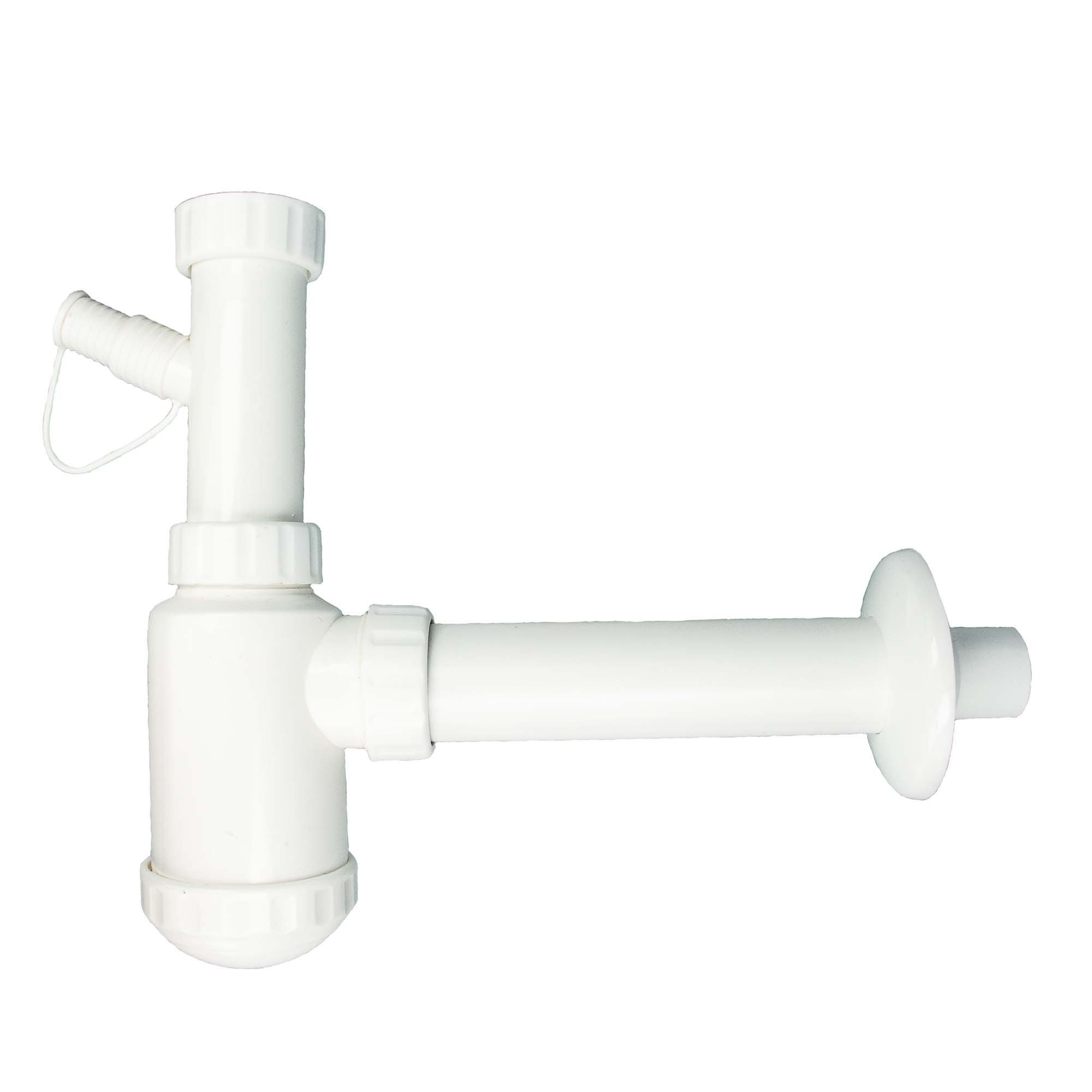 tecuro Siphon Flaschensiphon mit Geräteanschluss für Spülbecken, 1 1/2 Zoll, mit Geräteanschluss