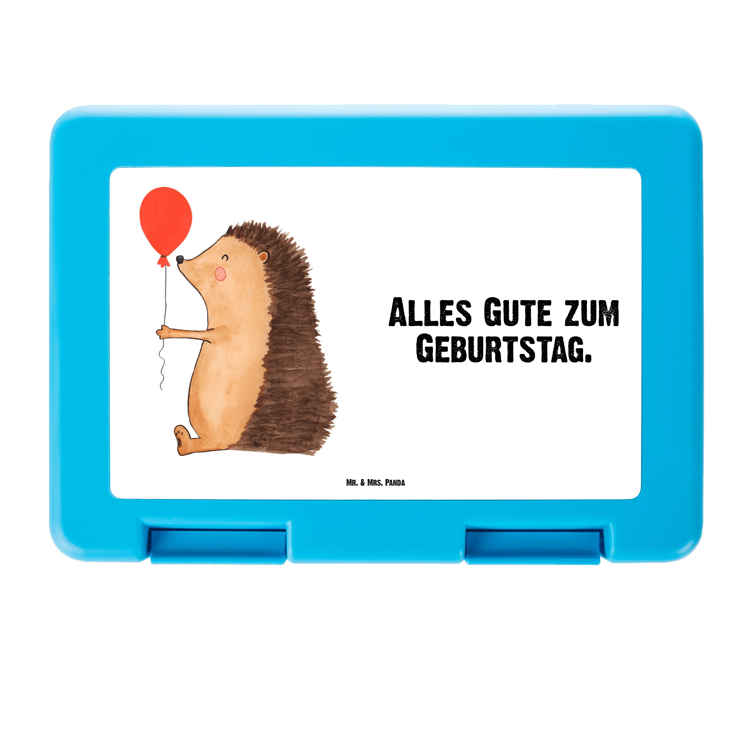 Mr. & Weiß Geburtstag, - Luftballon H, Panda Geschenk, (1-tlg) Igel Sprüche, Mrs. Premium Kunststoff, mit - Butterdose lustige