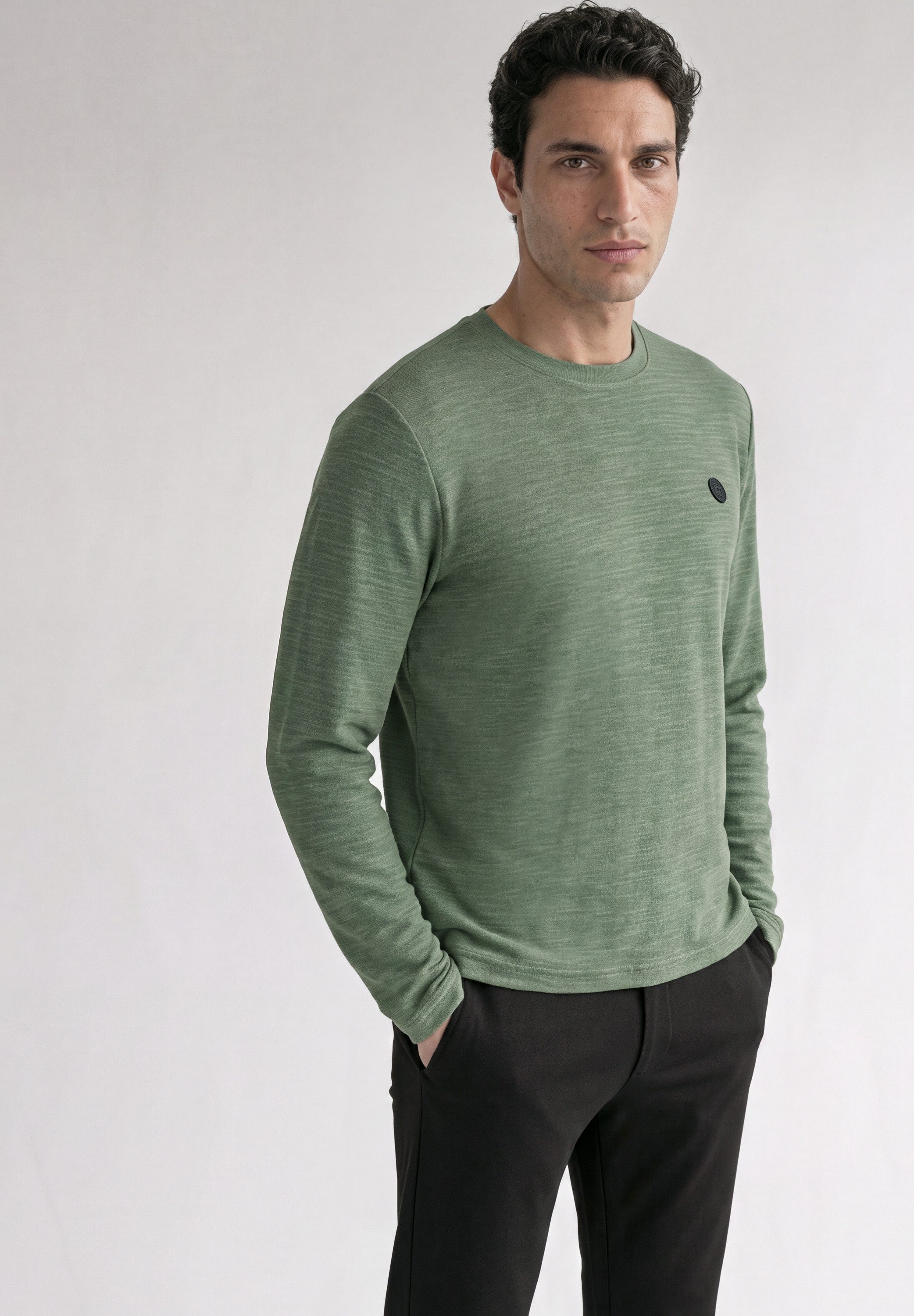 STREET ONE MEN Langarmshirt im soften Baumwoll-Mix