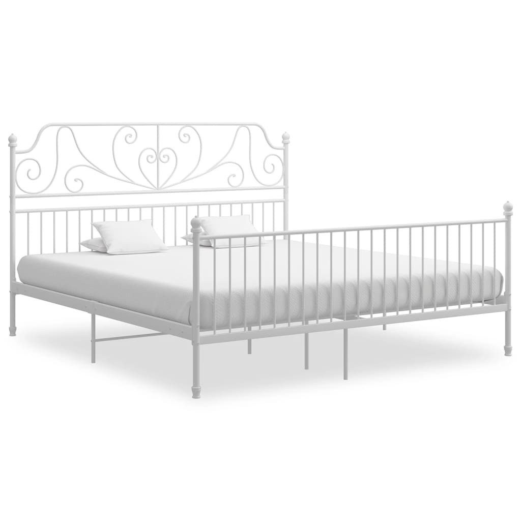 furnicato Bettgestell Metallbett Weiß 206 x 184 x 131 cm robustes Bettgestell (1-tlg)