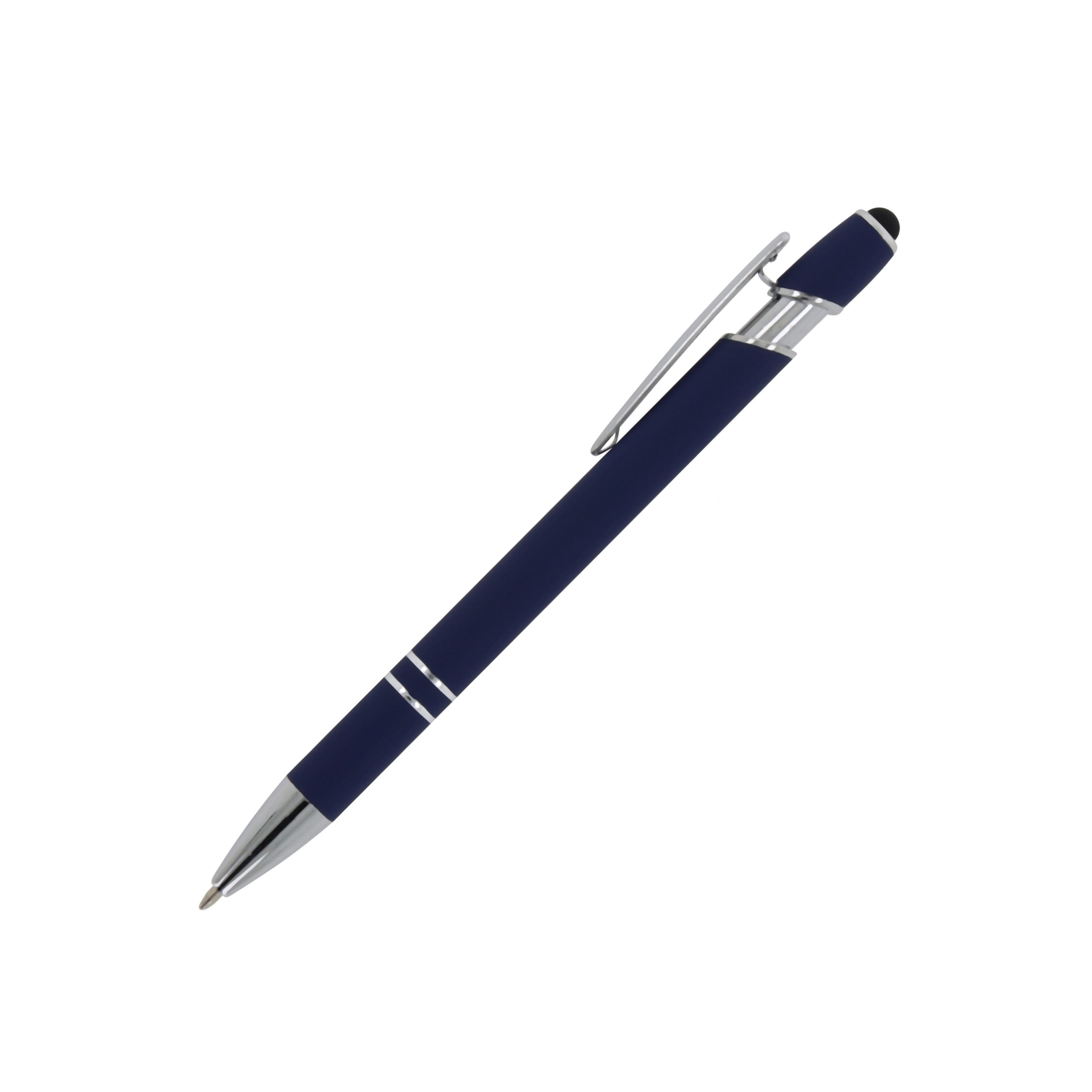 TOPPOINT Kugelschreiber Touchpen Kugelschreiber / aus Metall / Soft-Touch / Farbe: dunkelblau