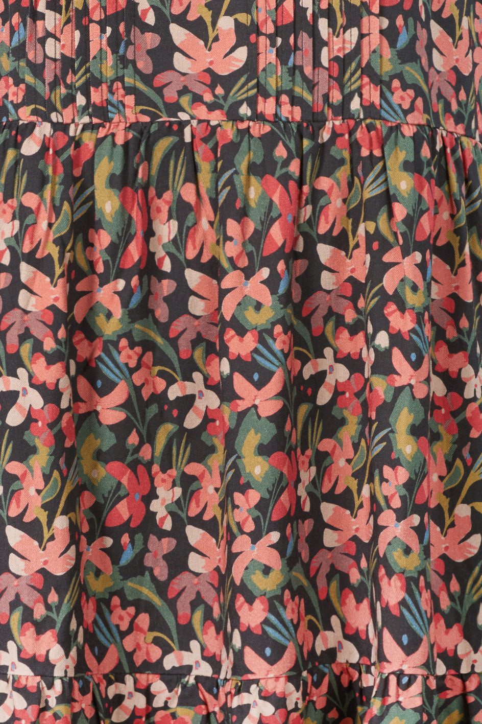 Himalaya Clothing Midikleid Verspieltes Kleid Damen mit Allover-Print aus hochwertiger Viskose Komfortables Blusenkleid langarm mit Muster