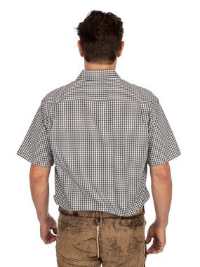 OS-Trachten Trachtenhemd Karo Kurzarmhemd STARNBERG grün (Regular Fit)